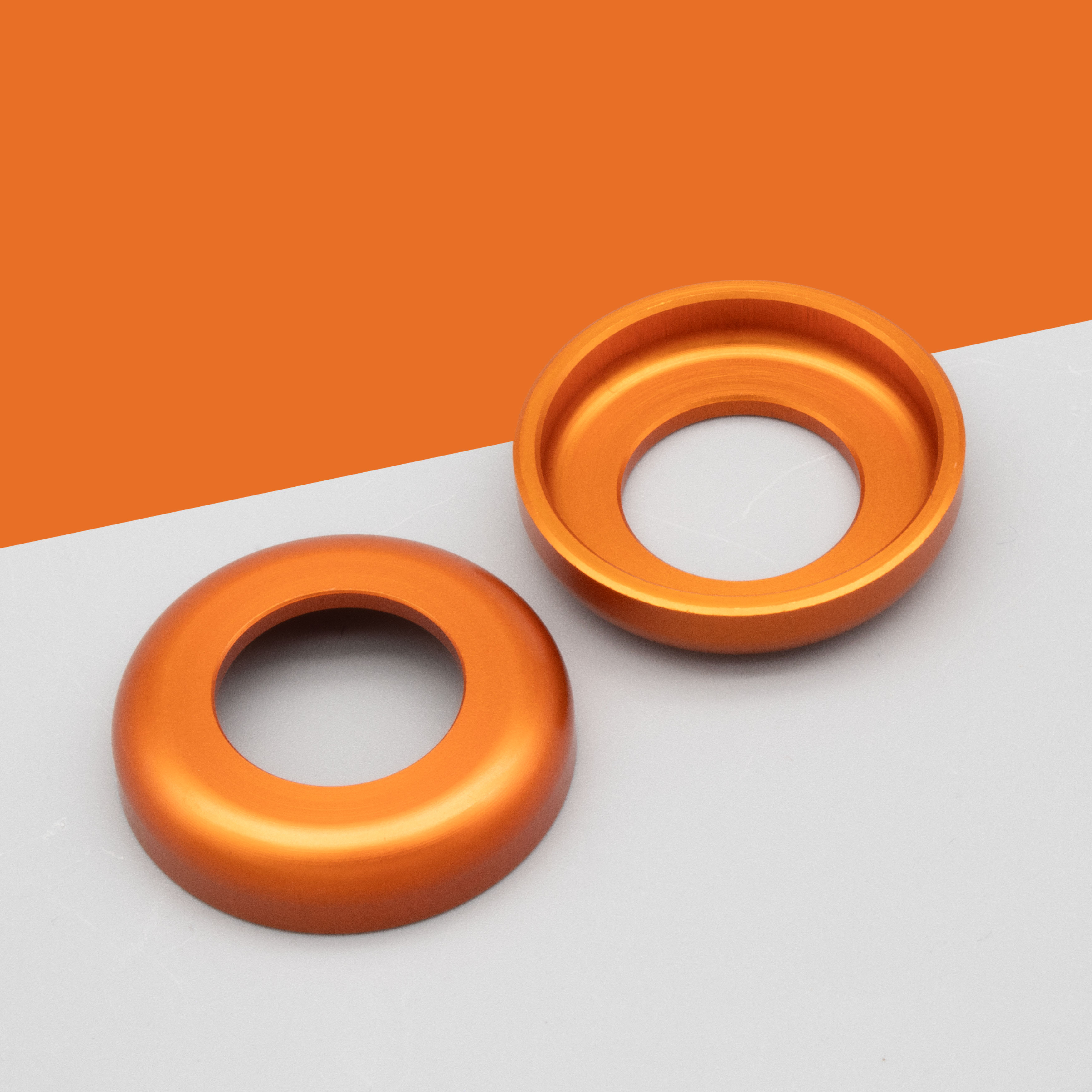 Set CNC ALU Scheibe orange Schwingenlagerbolzen S50/S51