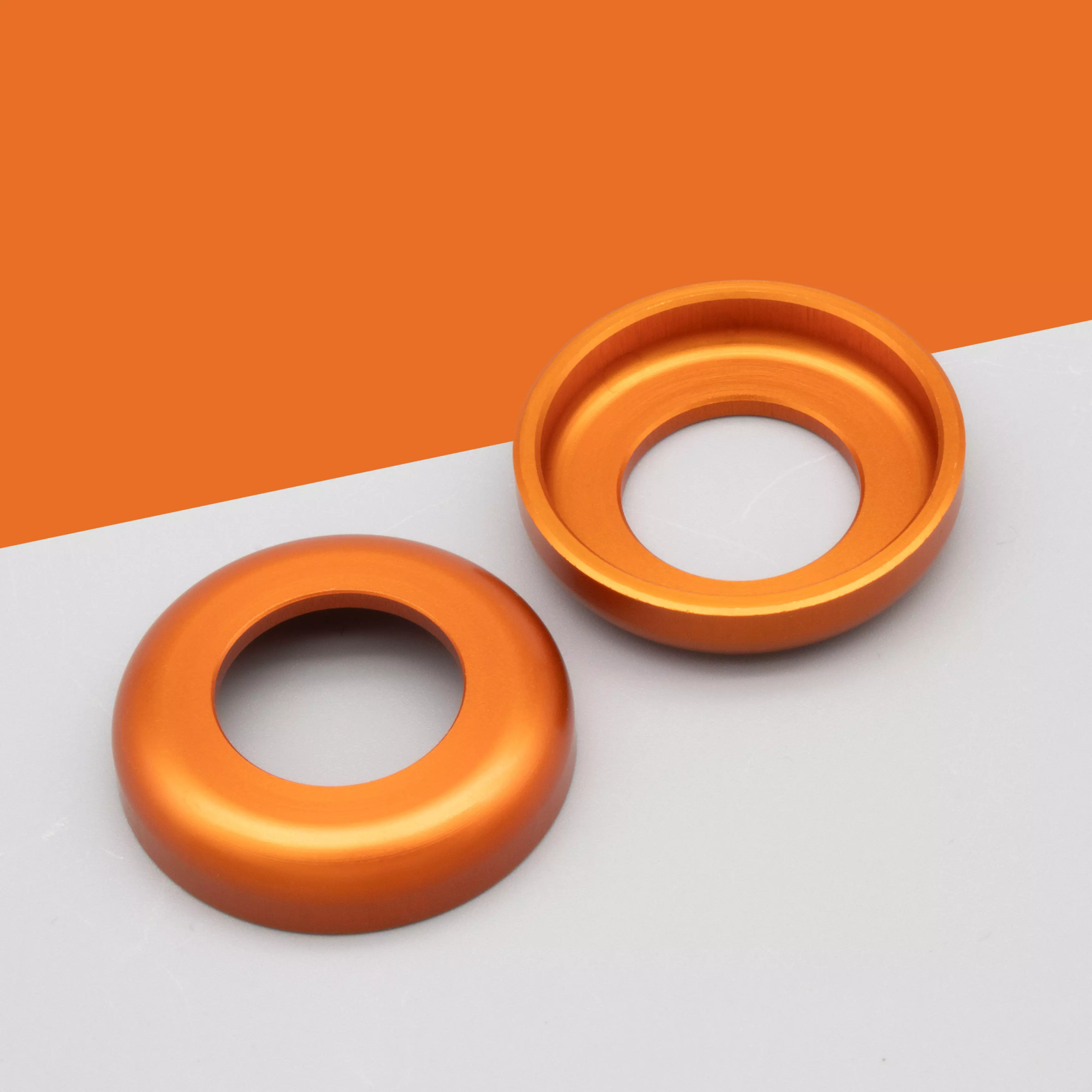 Set CNC ALU Scheibe orange Schwingenlagerbolzen S50/S51