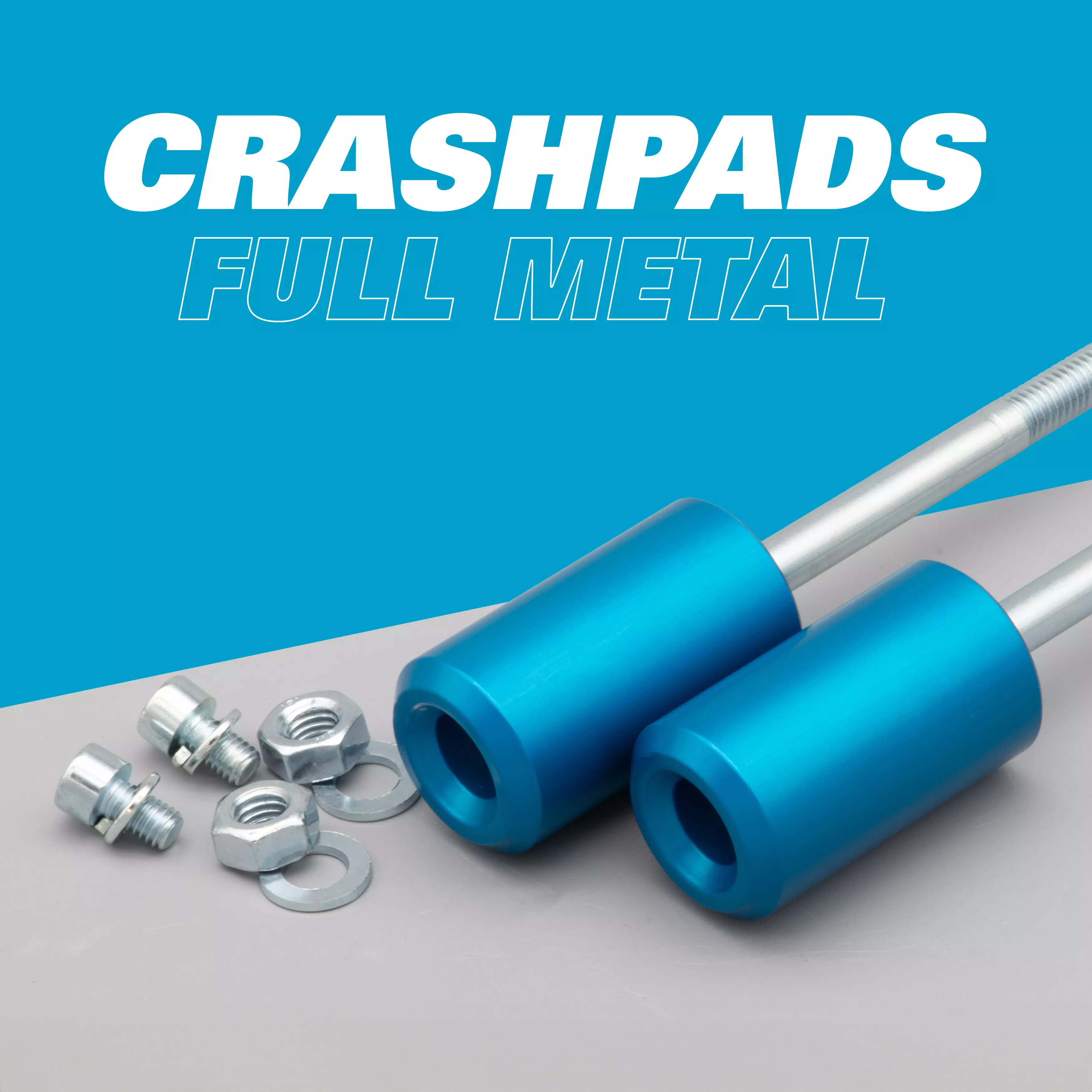 CNC Alu Sturzpads Crashpads f. Simson blau