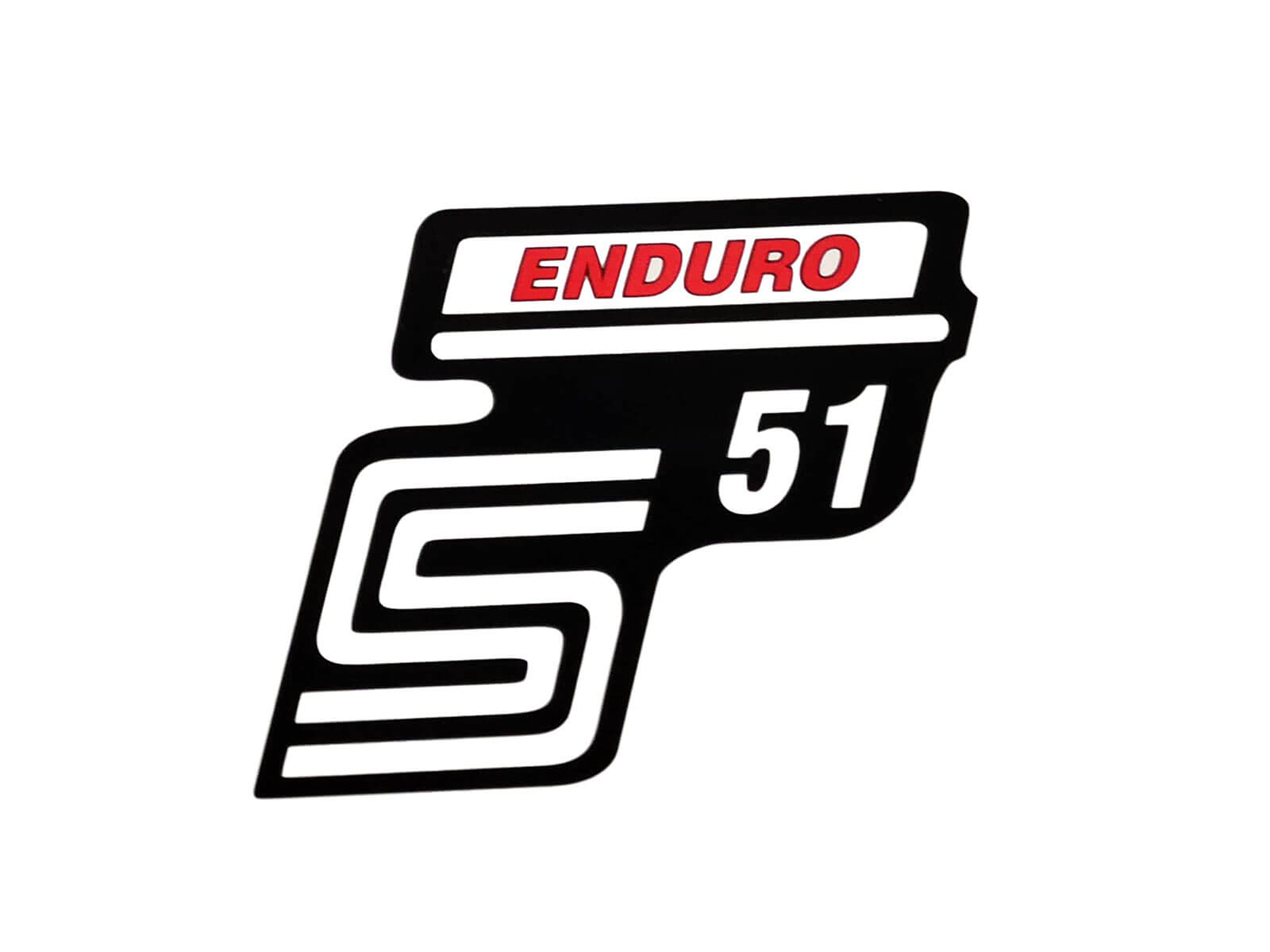 Aufkleber Schriftzug Seitendeckel rot S51 Enduro