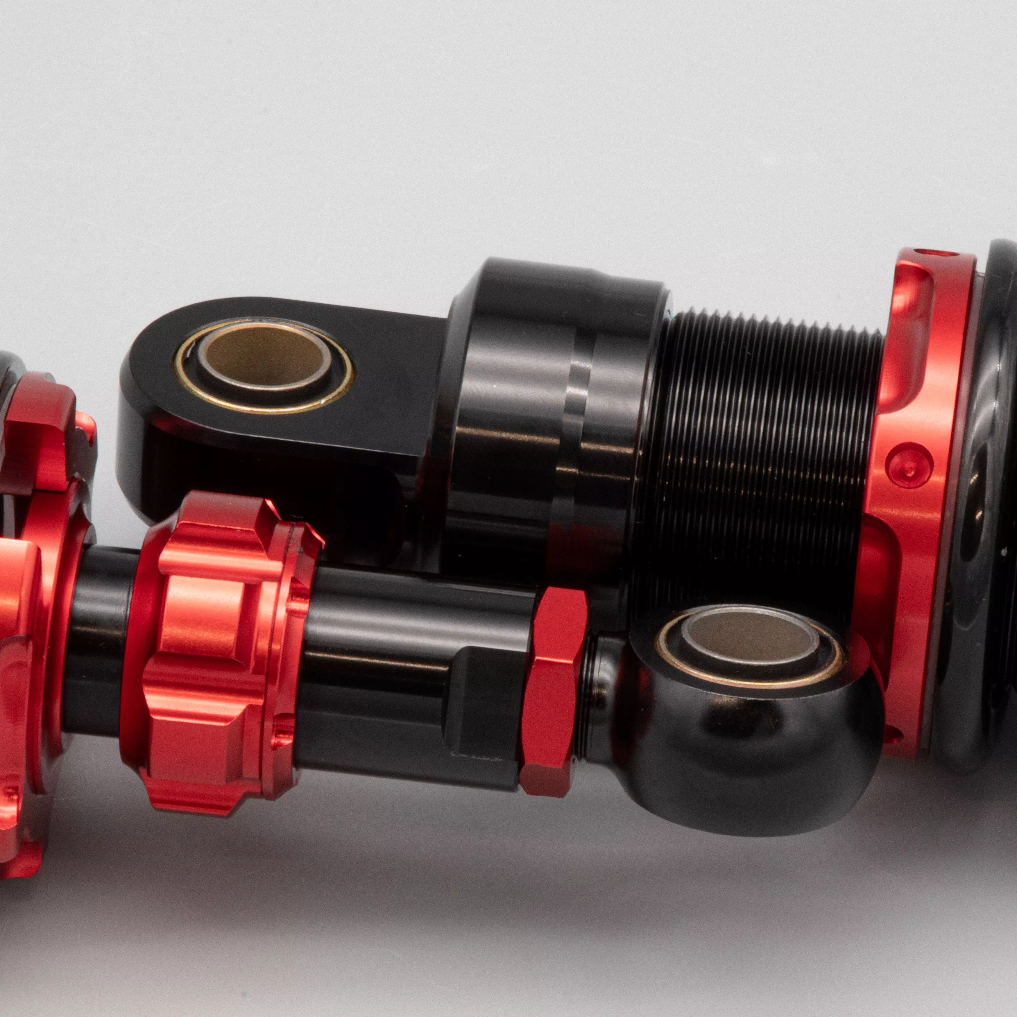 SET Stoßdämpfer Federbein Gasdruck 385mm einstellbar rot