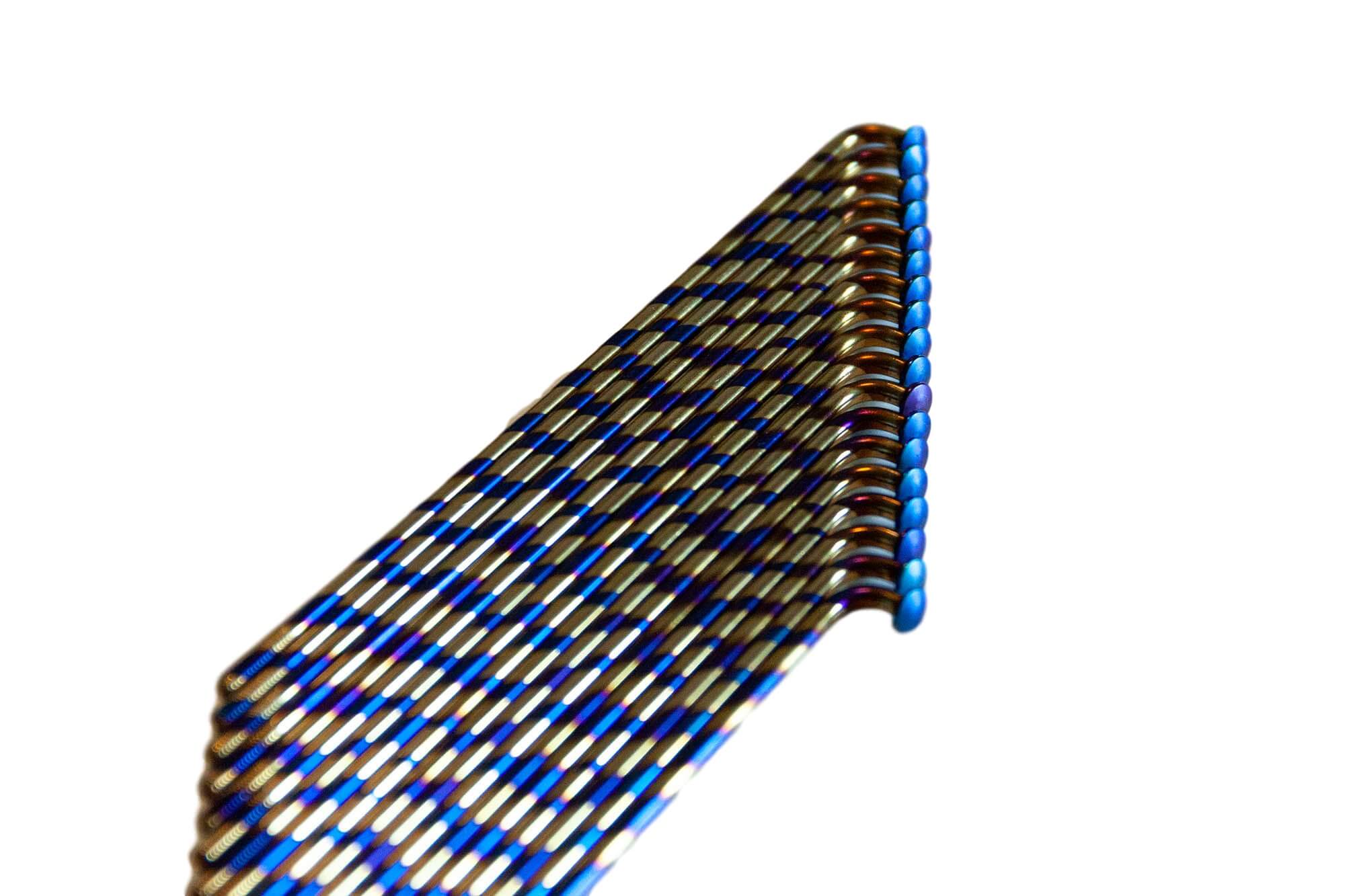 Speichensatz M3,5x143,5 mm Edelstahl blau / gold CandyCane Titan