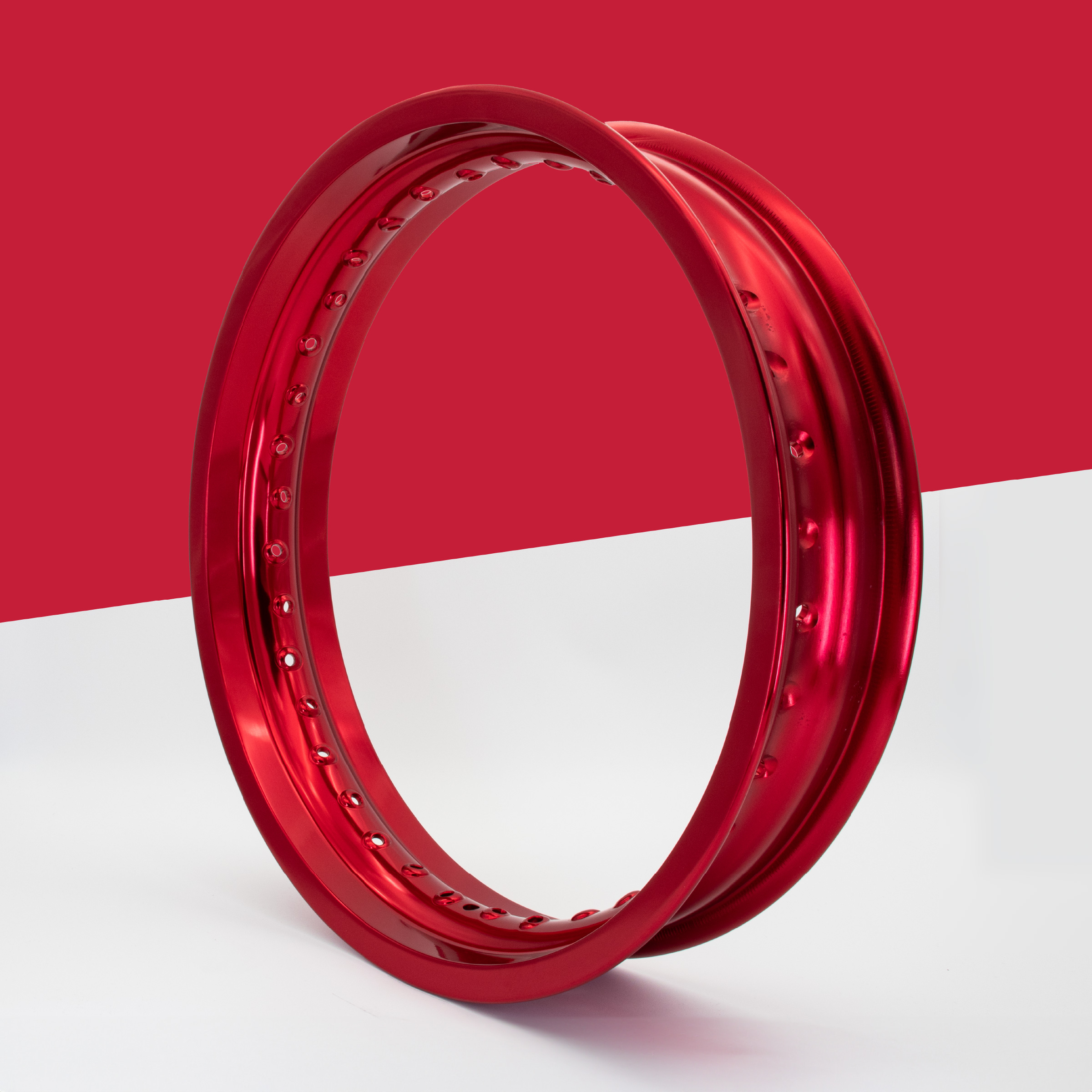 Felge Felgenring 3,0 x 16 Aluminium eloxiert rot Farbe: rot
