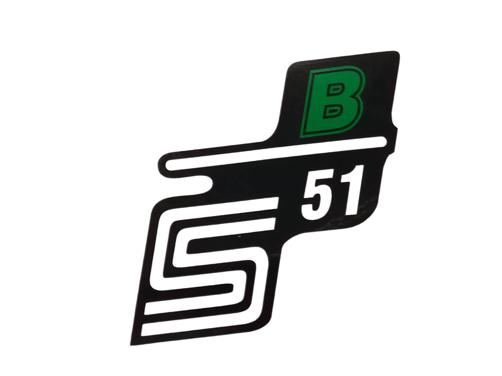 Aufkleber Schriftzug Seitendeckel grün S51 B