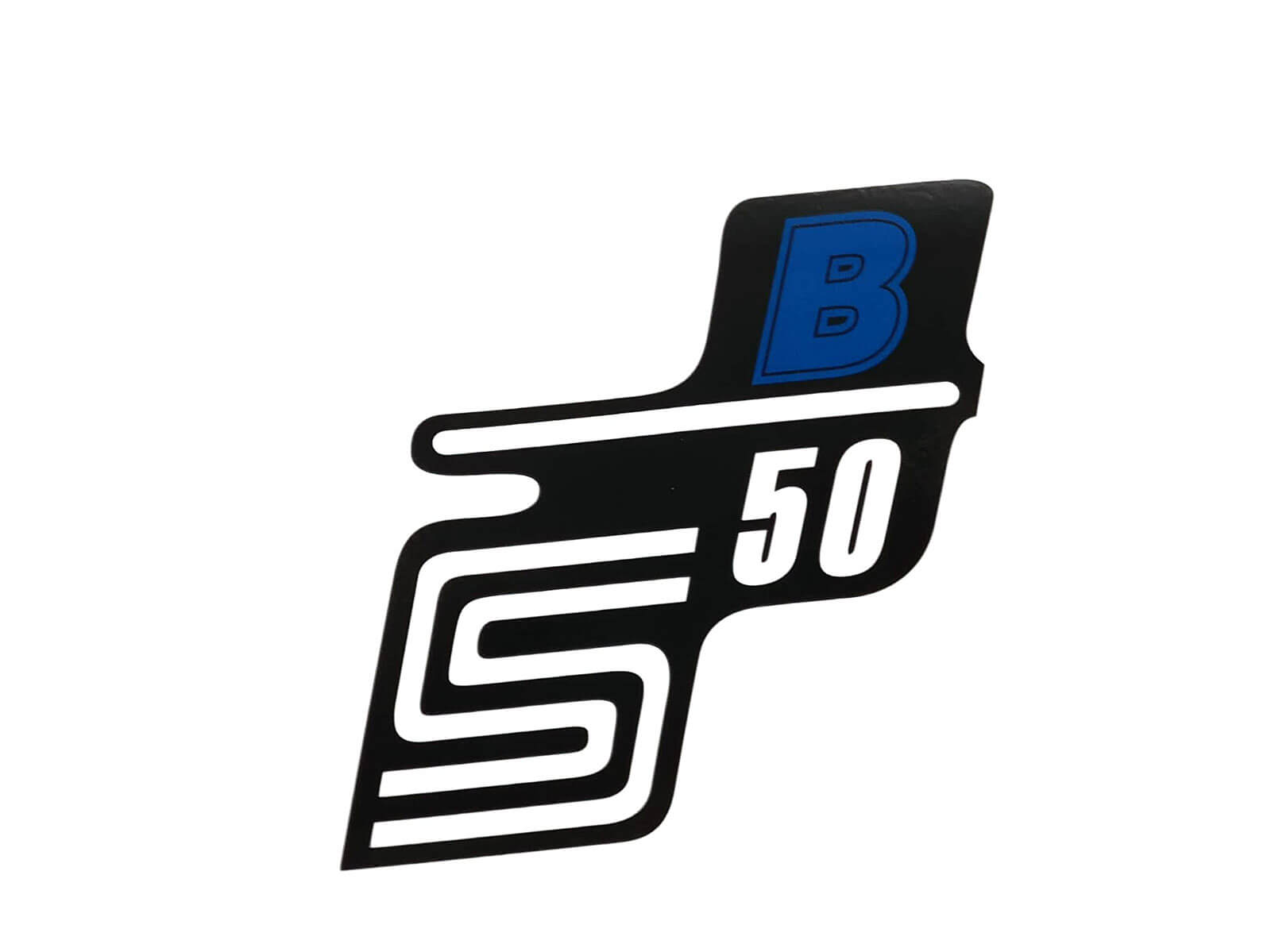 Aufkleber Schriftzug Seitendeckel blau S50 B