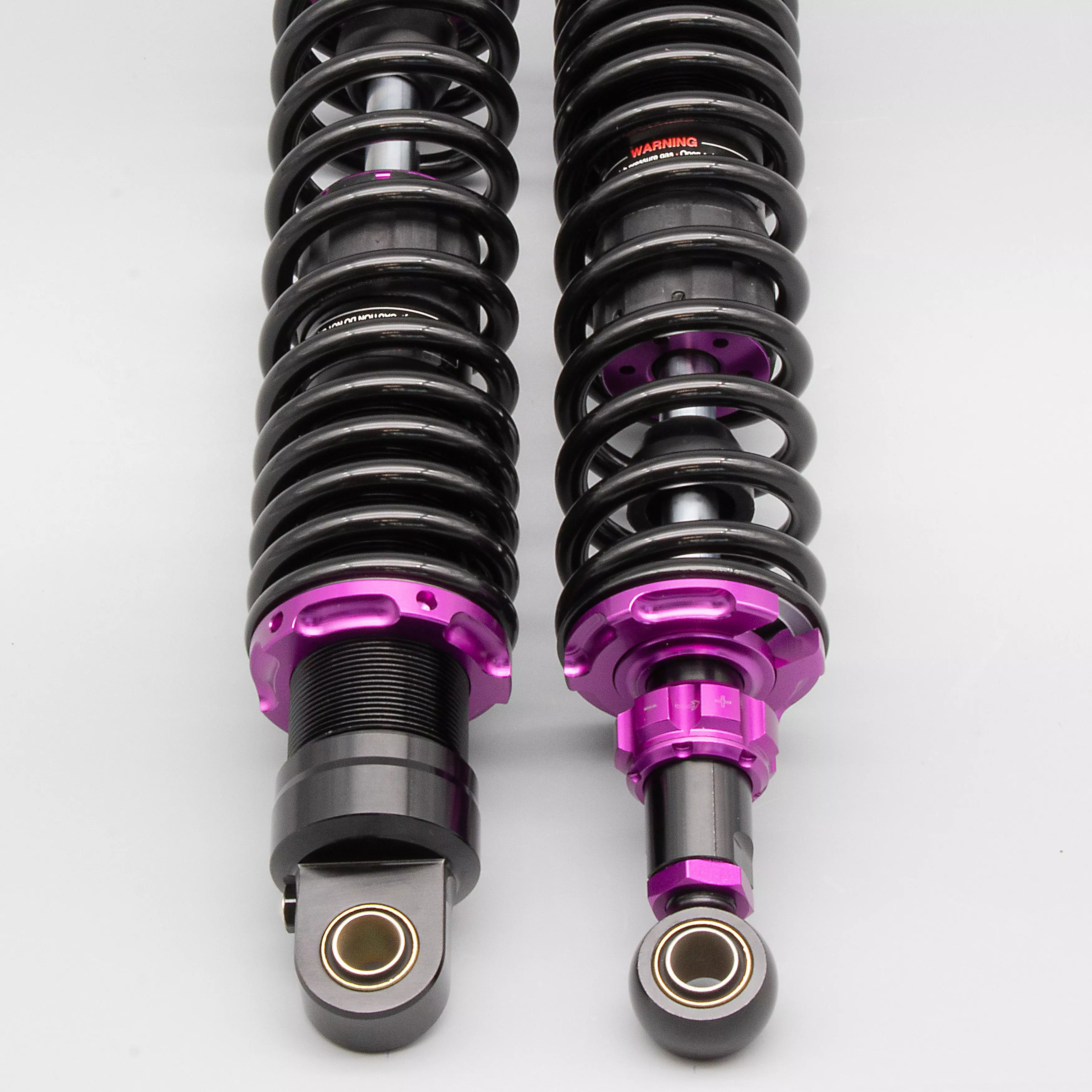 SET Stoßdämpfer Federbein Gasdruck 385mm einstellbar lila