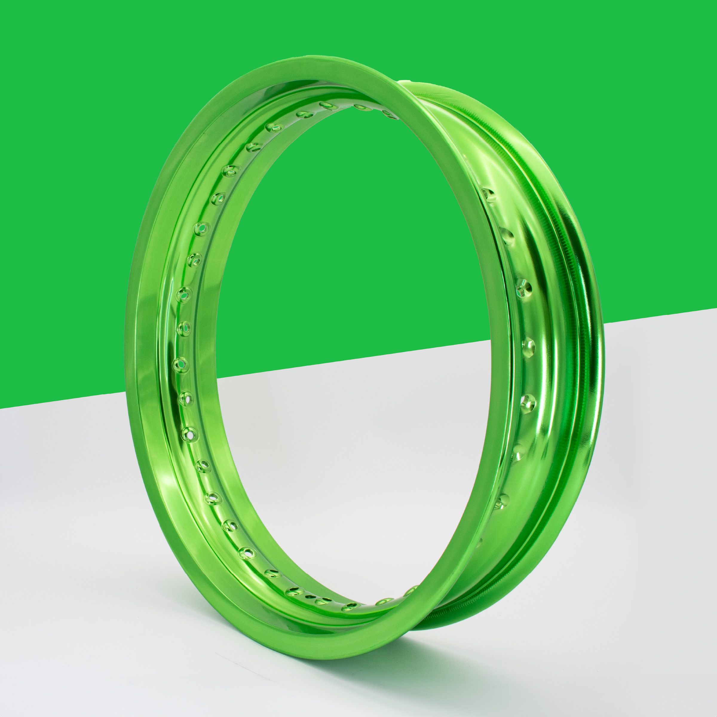 Felge Felgenring 3,0 x 16 Aluminium eloxiert grün