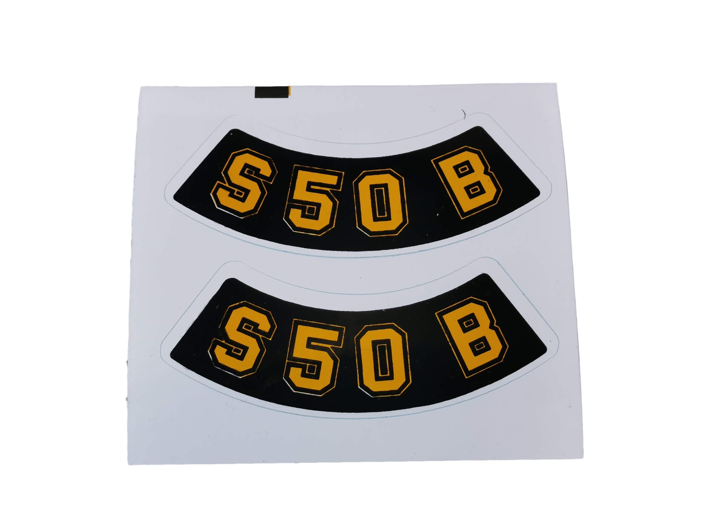 Aufkleber Schriftzug Seitendeckel passt S50B gelb