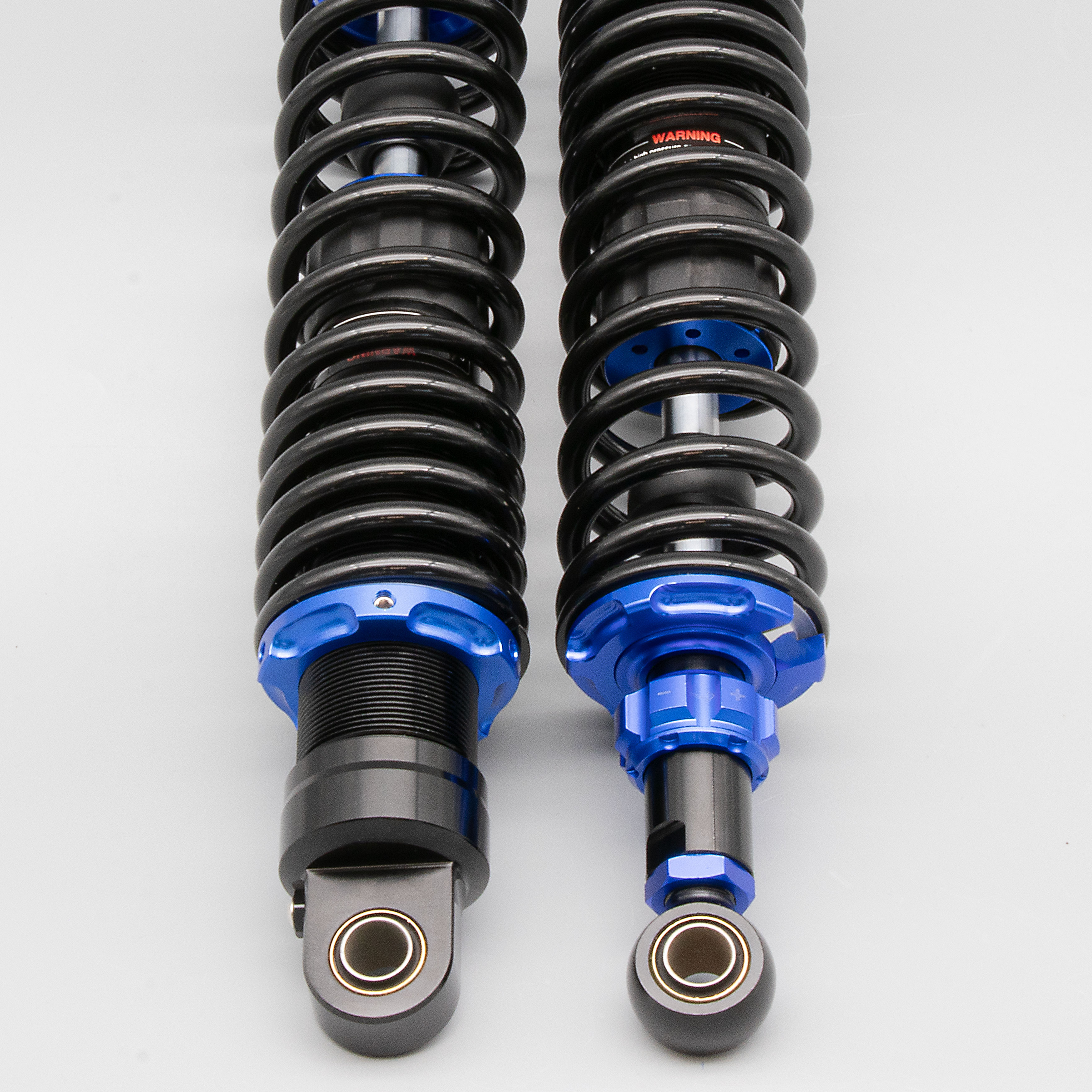 SET Stoßdämpfer Federbein Gasdruck 385mm einstellbar blau