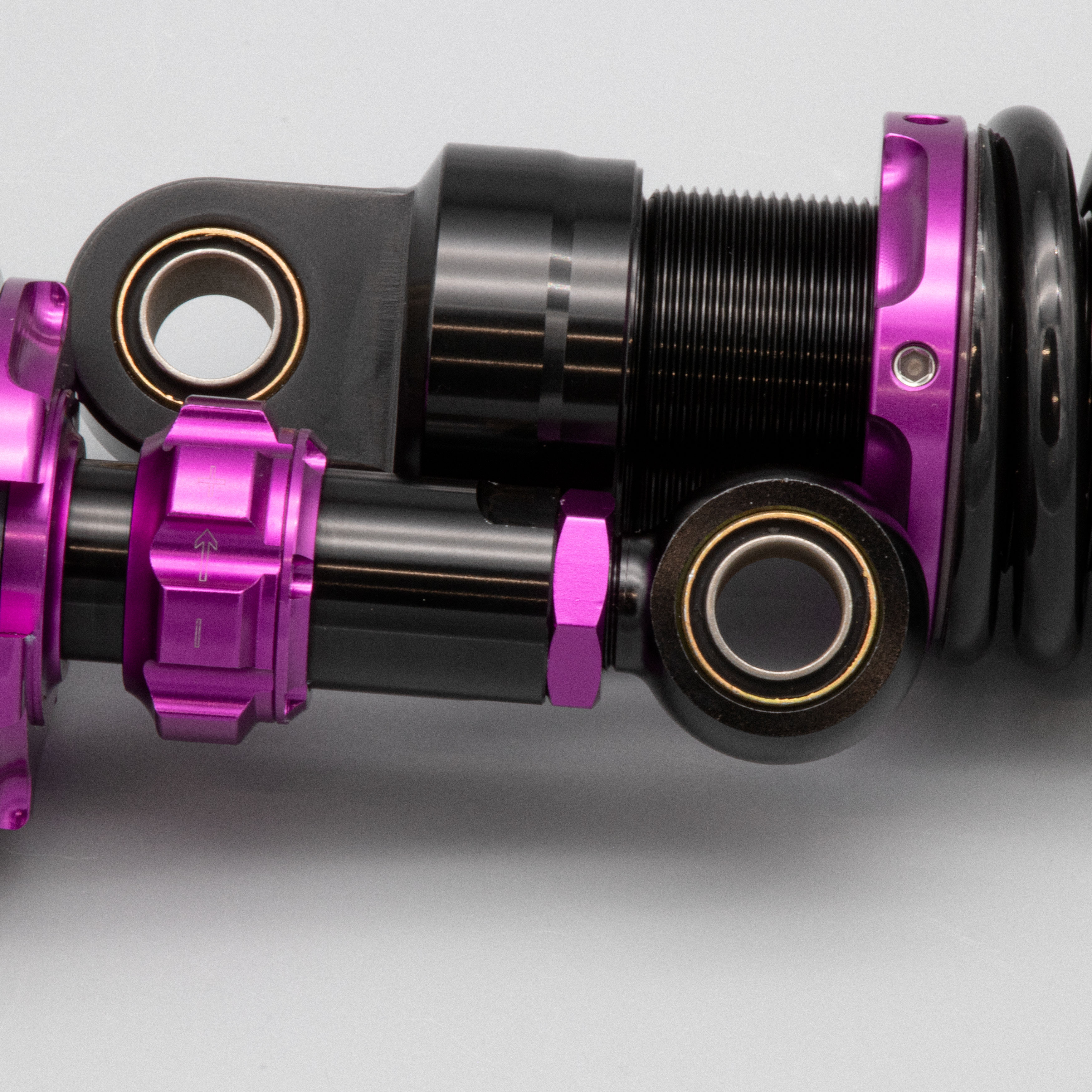 SET Stoßdämpfer Federbein Gasdruck 385mm einstellbar lila