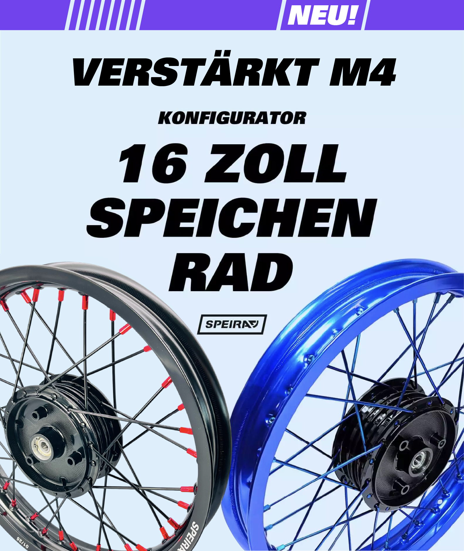 16 Zoll SPEIRAD Speichenrad Verstärkt