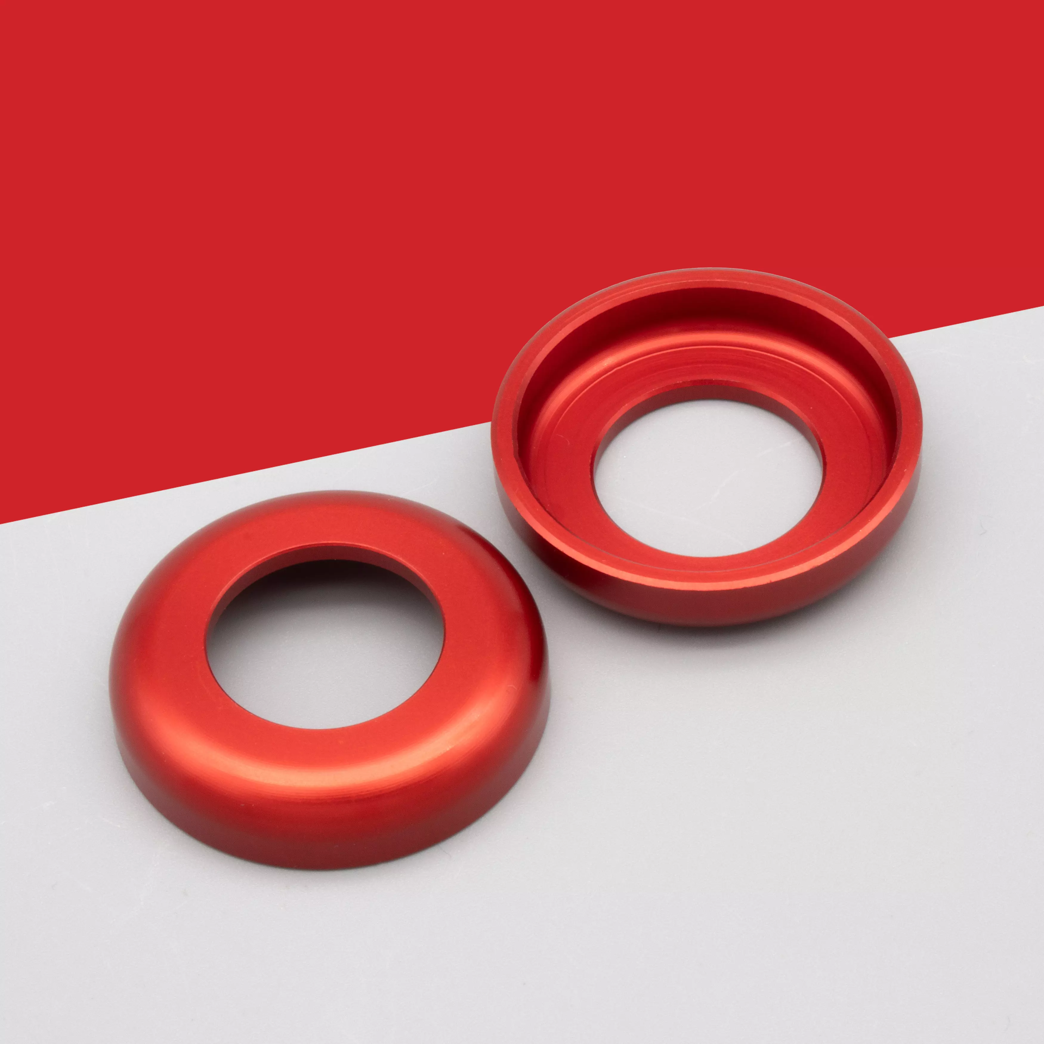 Set CNC ALU Scheibe rot Schwingenlagerbolzen S50/S51