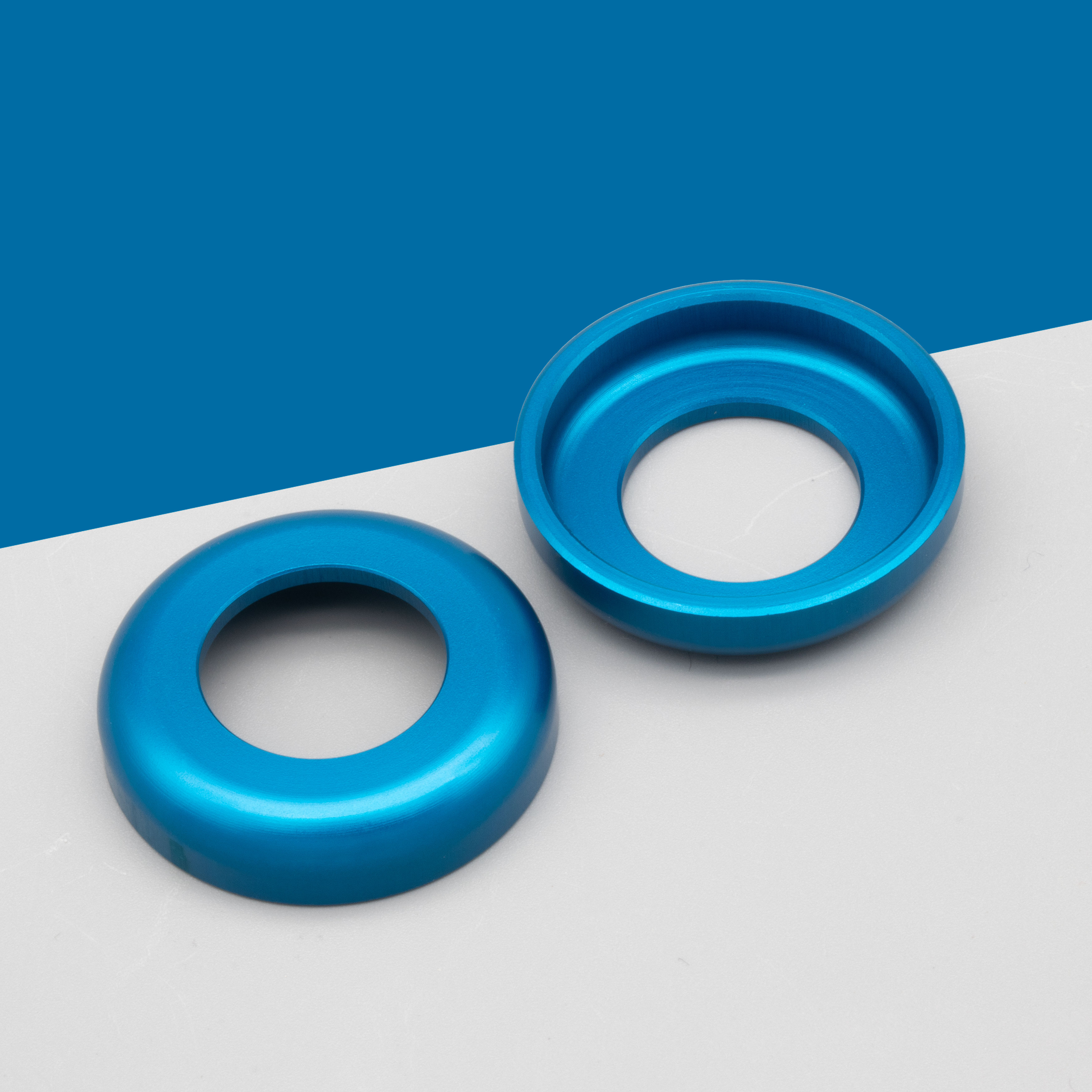 Set CNC ALU Scheibe blau Schwingenlagerbolzen S50/S51