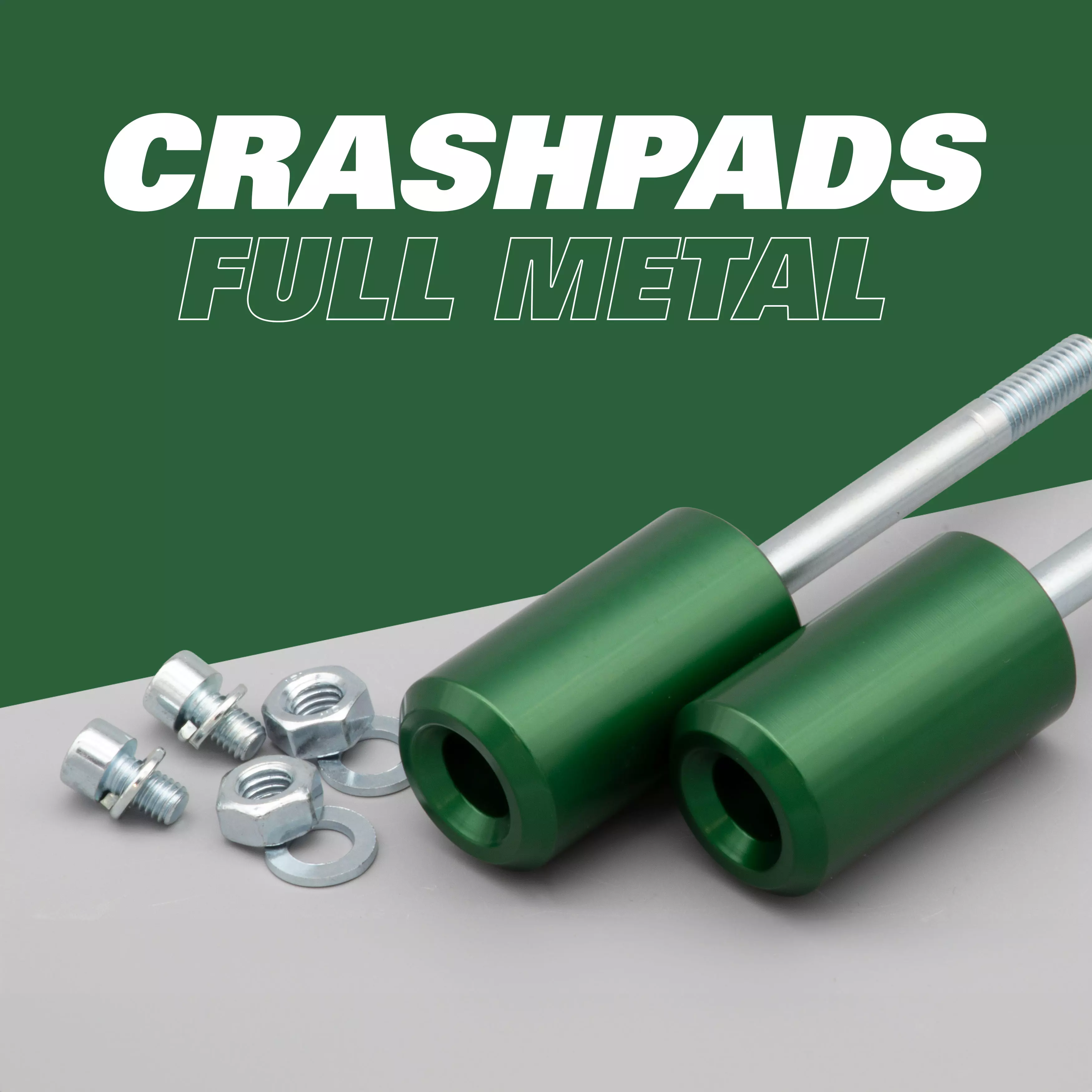 CNC Alu Sturzpads Crashpads f. Simson grün