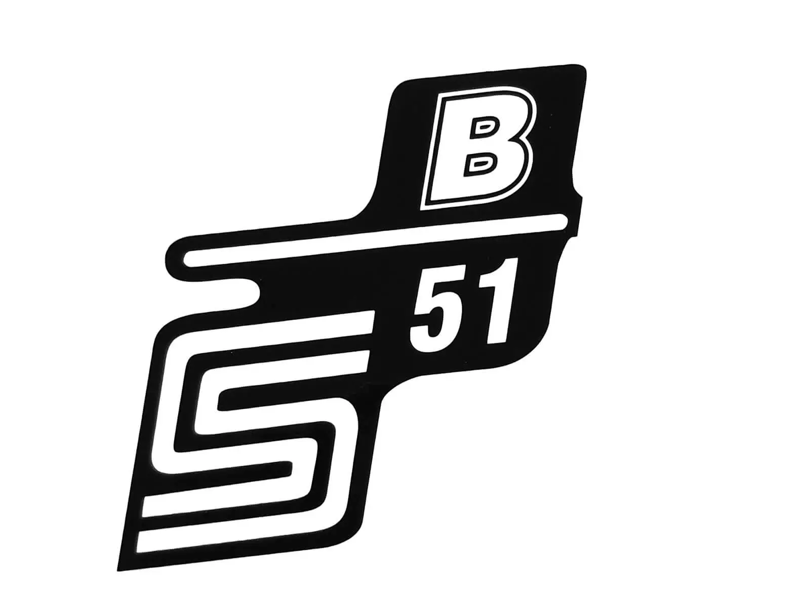 Aufkleber Schriftzug Seitendeckel weiß S51 B