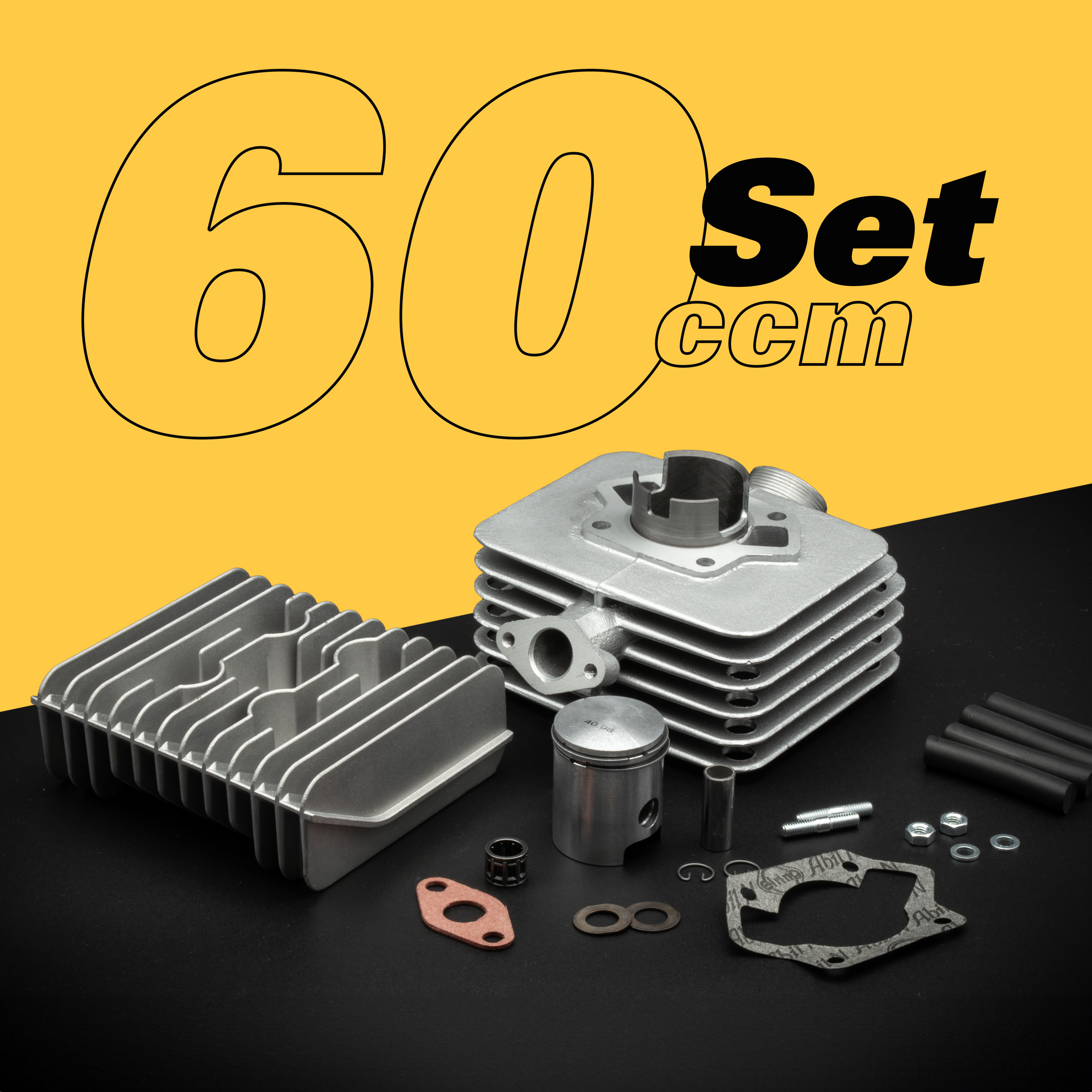 SET Zylinder SM60G OPTIMIERT inkl. Kolben + Kopf S60 KR51 - ø 41,00 / 60ccm