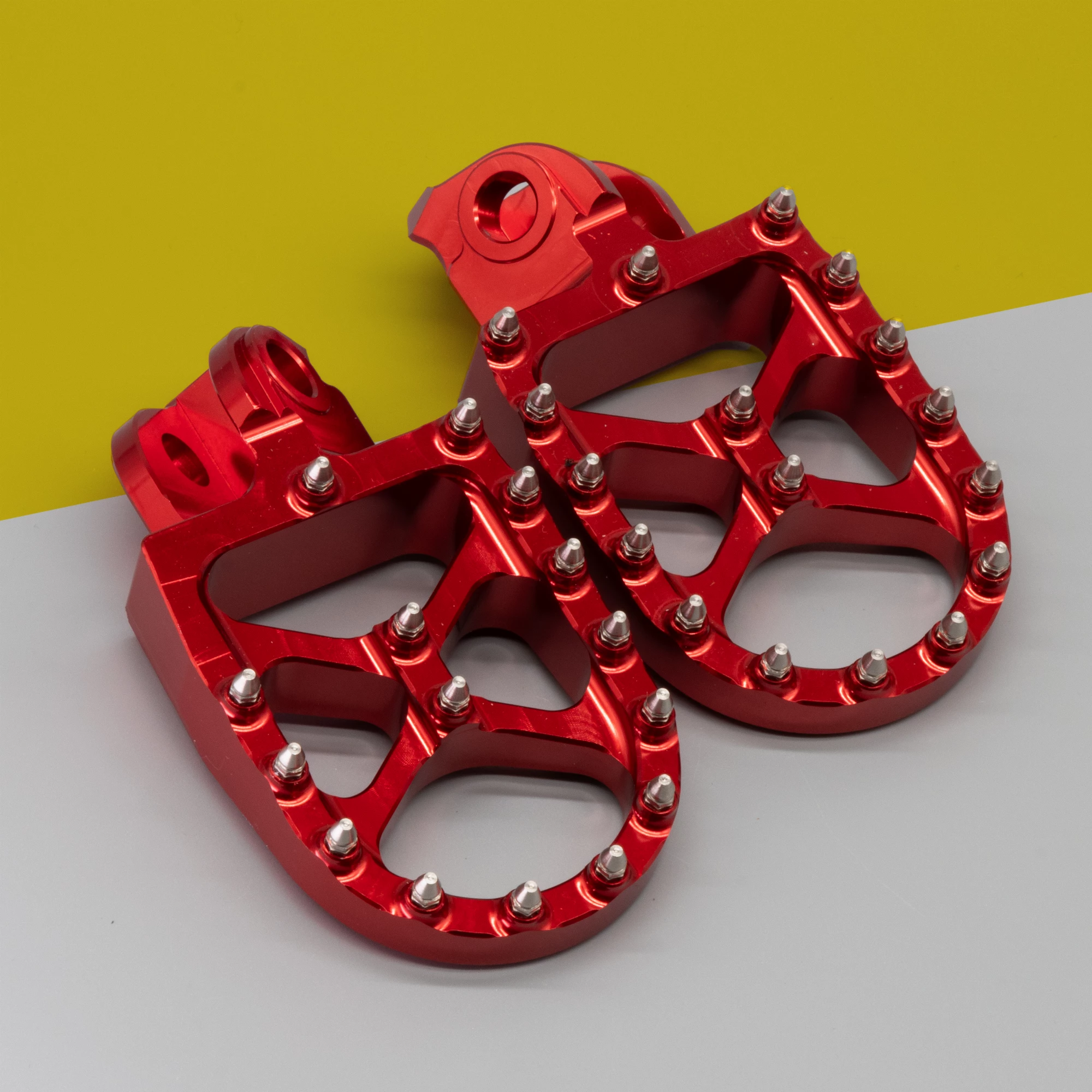 SET Fußrastenträger CNC (klappbar) rot