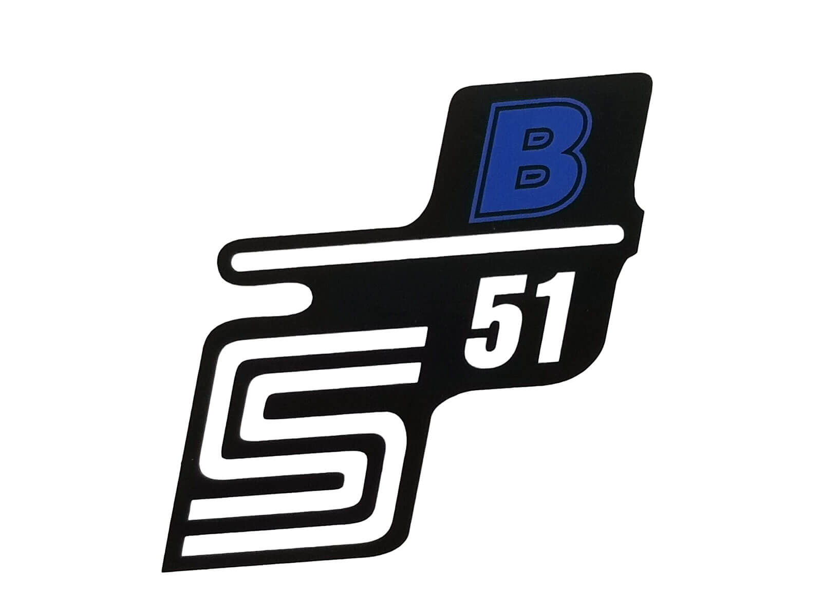 Aufkleber Schriftzug Seitendeckel blau S51 B