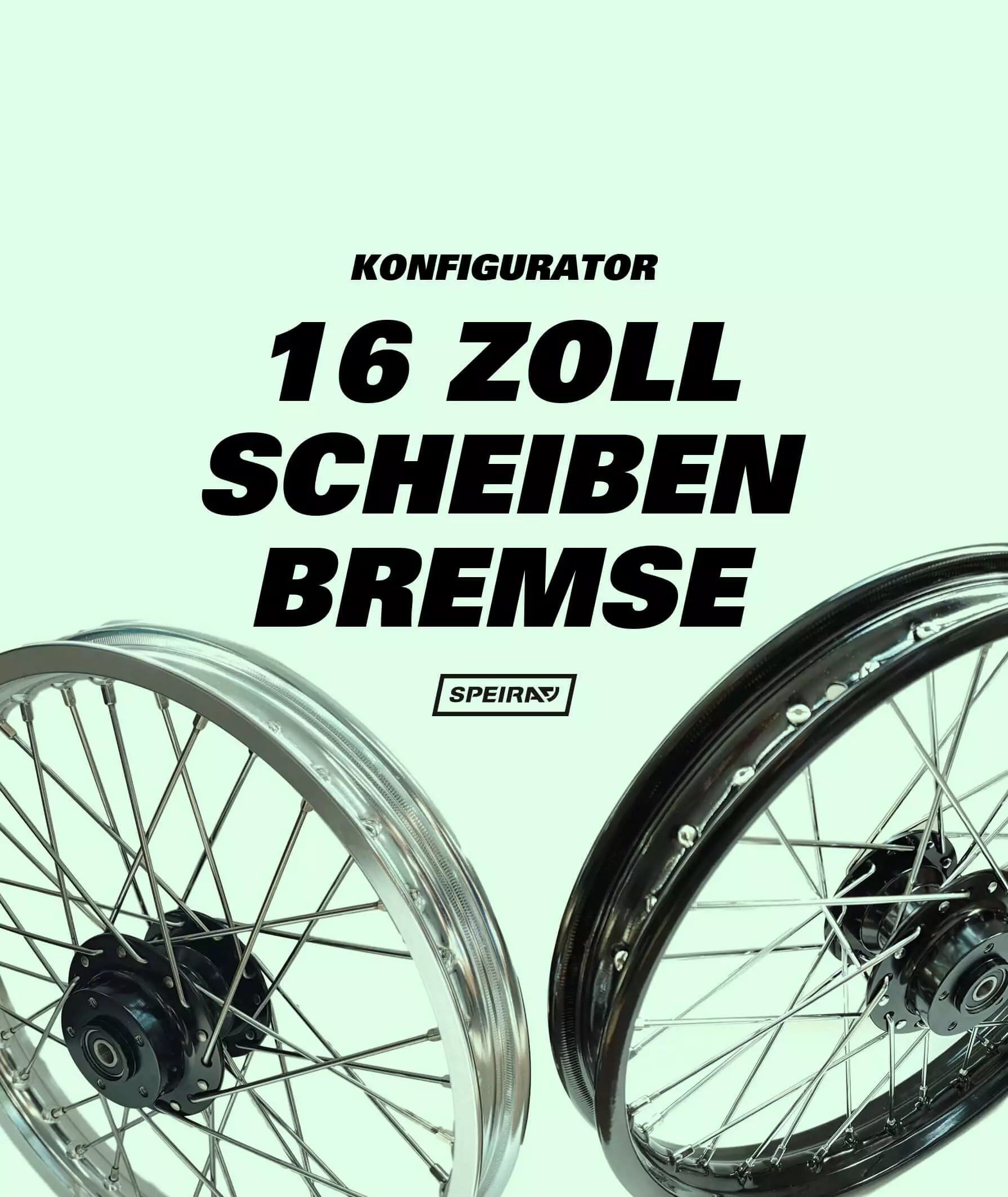 16 Zoll SPEIRAD Speichenrad Scheibenbremse