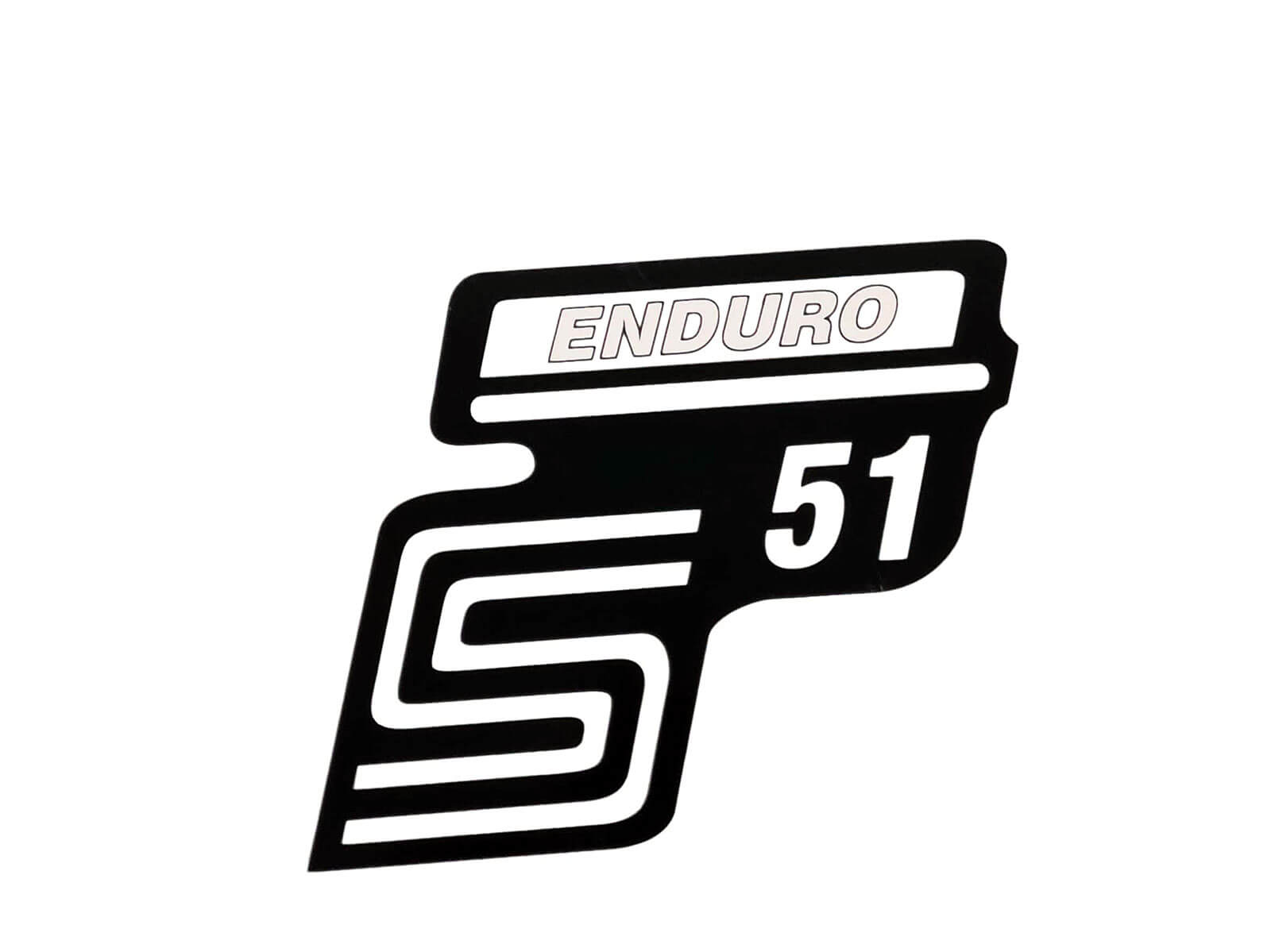 Aufkleber Schriftzug Seitendeckel weiß S51 Enduro