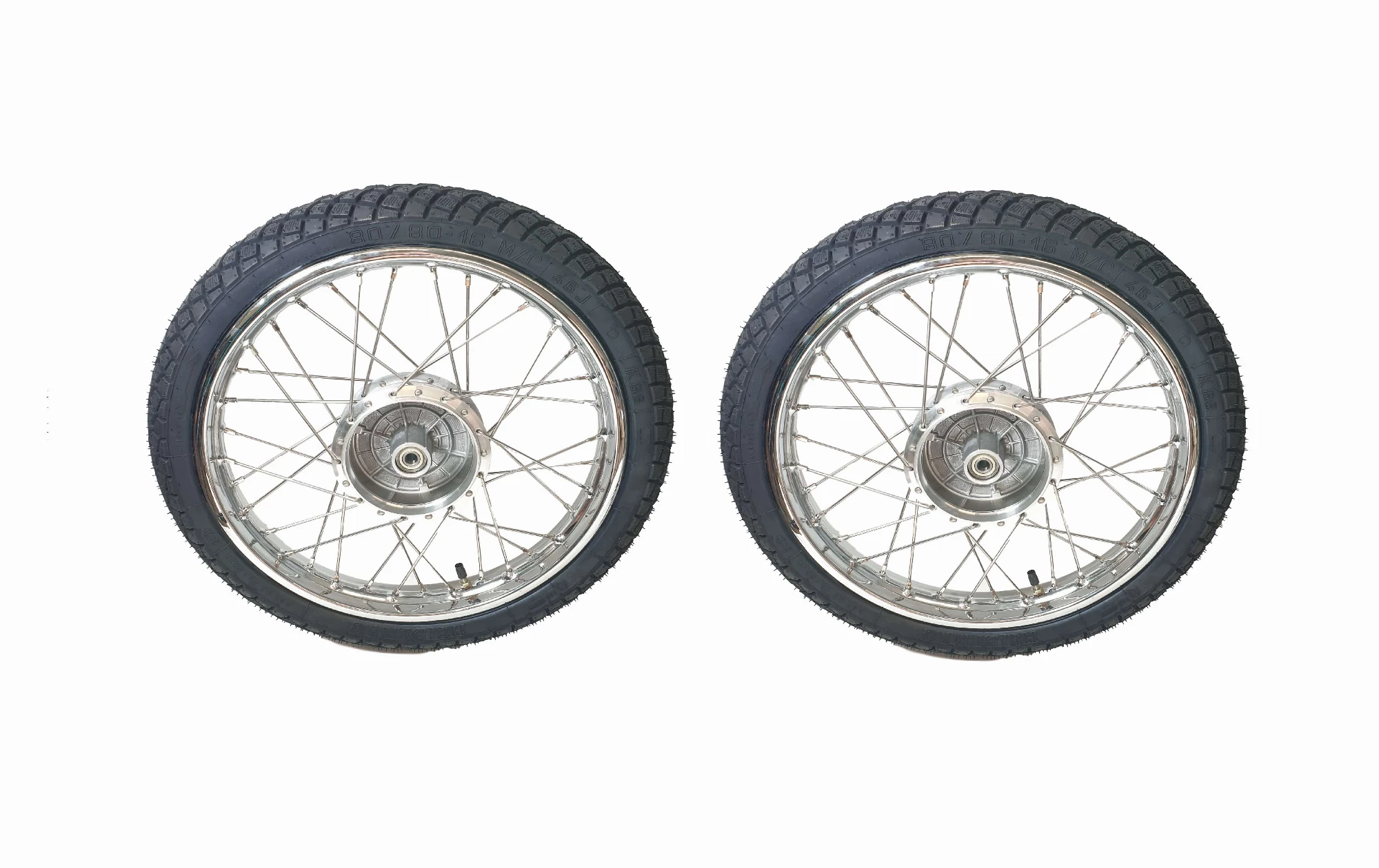 Komplettrad SET Stahl chrom 1,6 x 16 Heidenau K66 80/80