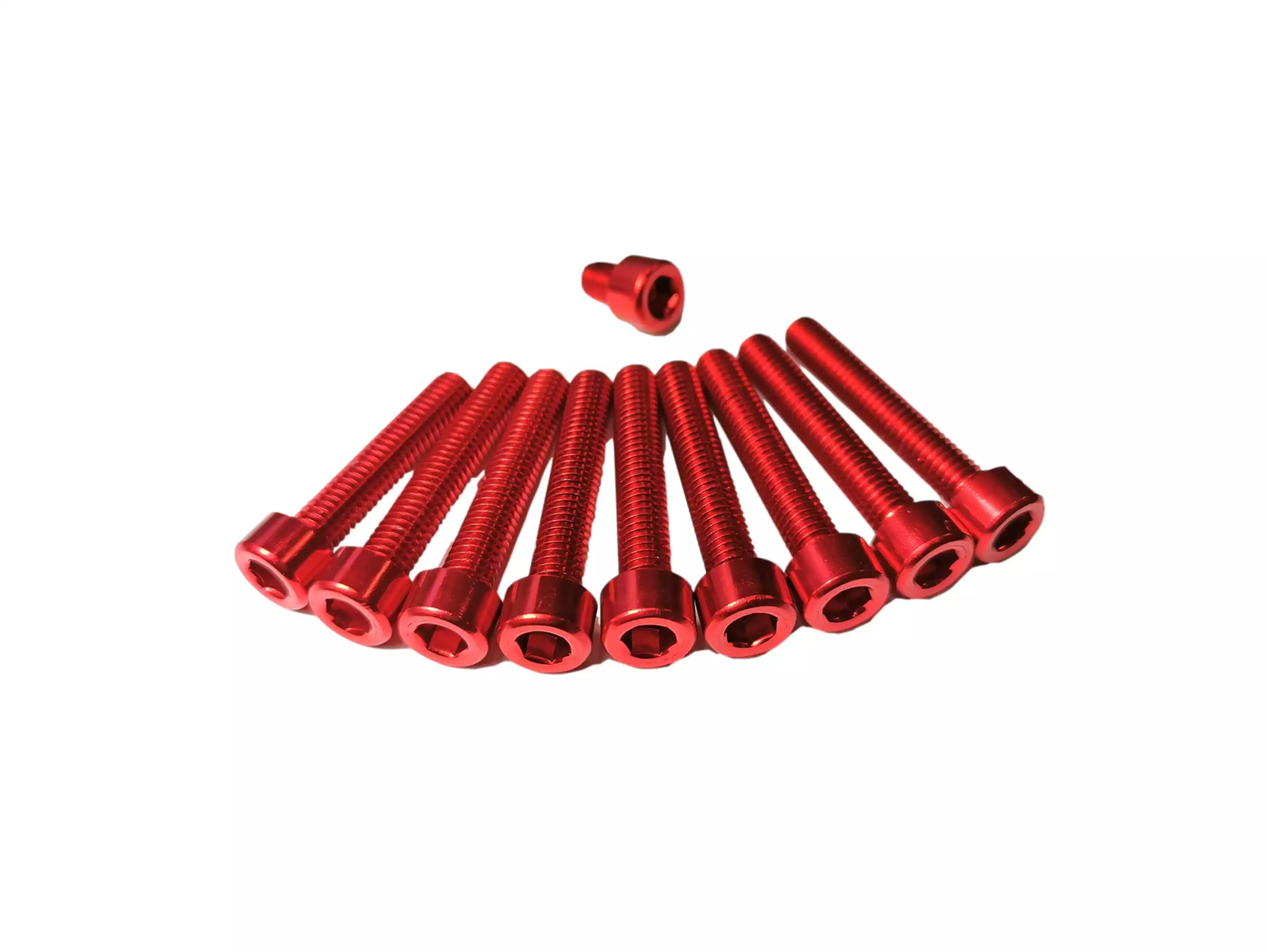 SET Aluminium Schrauben Motordeckel 10-teilig rot eloxiert S51