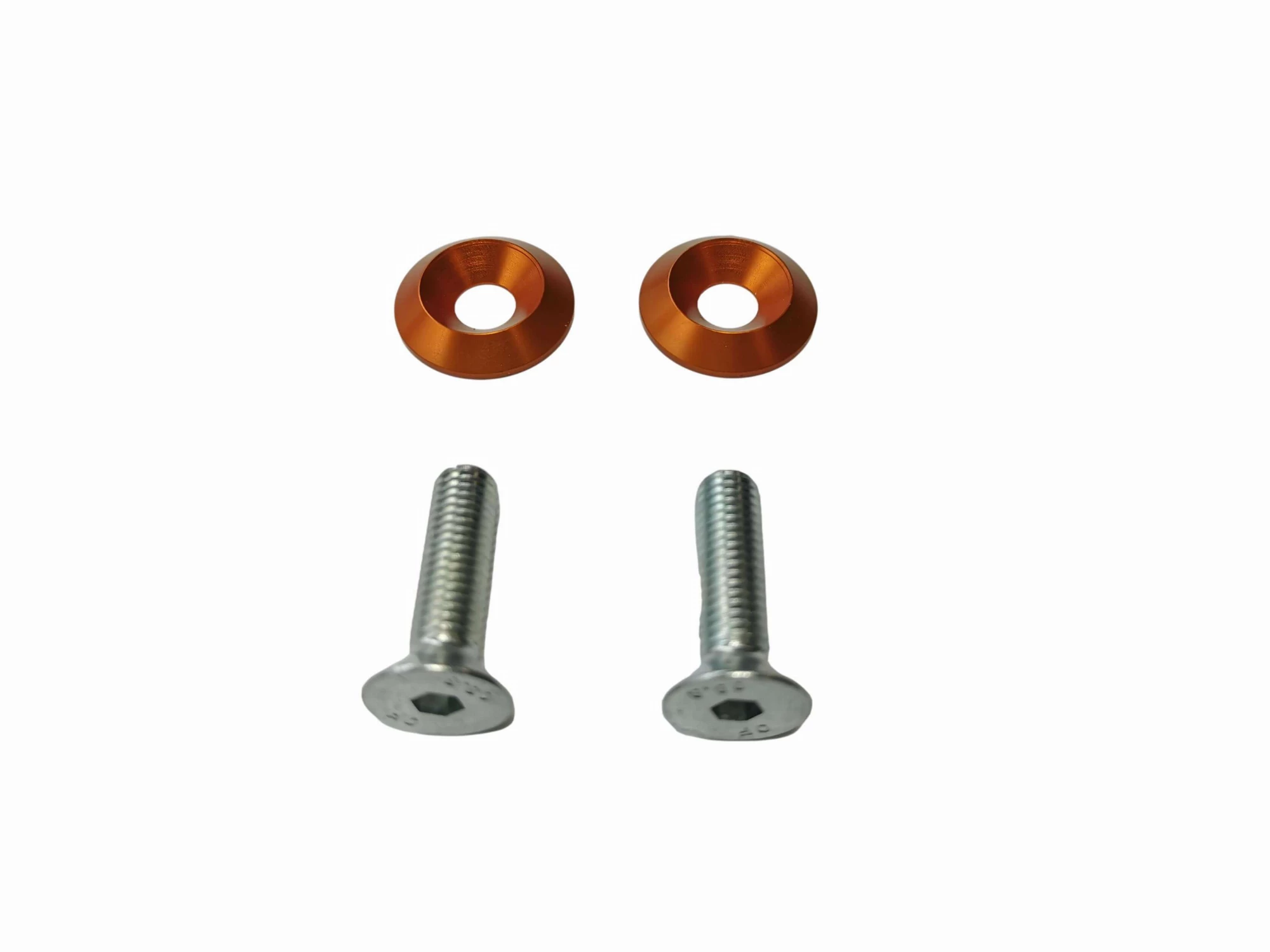 Set CNC ALU Scheibe Washer Telegabel Gabelführung oben orange S51