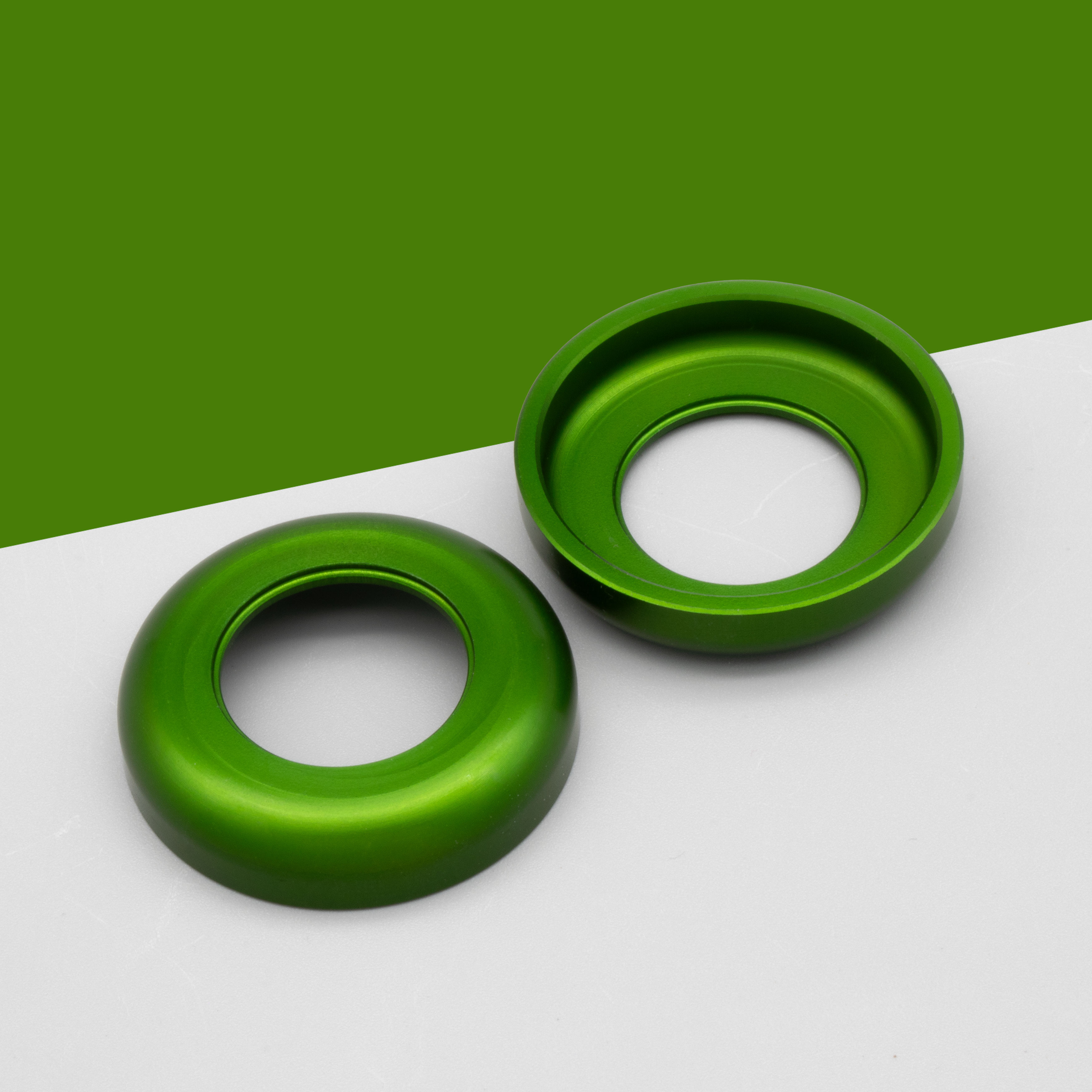 Set CNC ALU Scheibe grün Schwingenlagerbolzen S50/S51