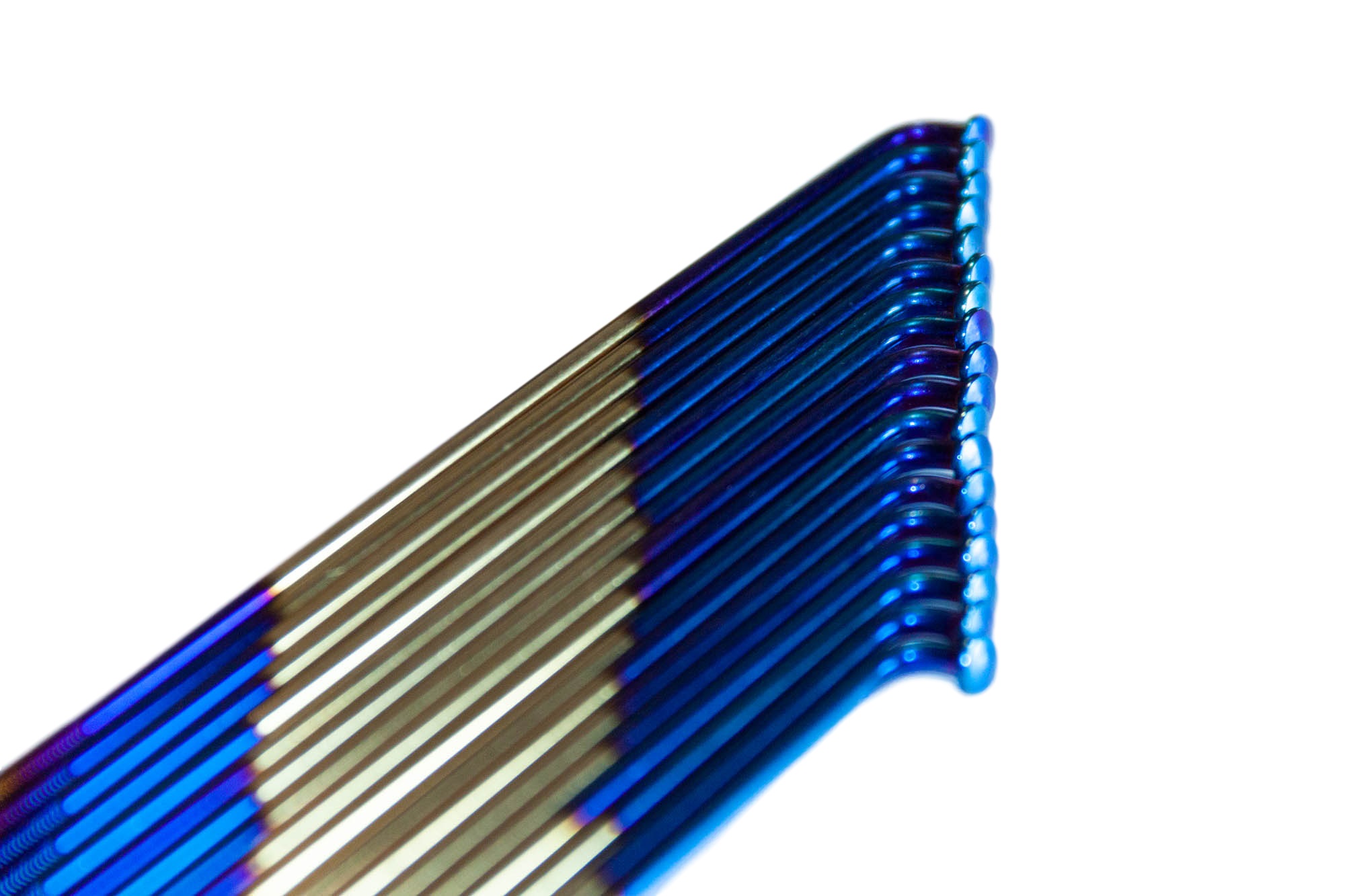 Speichensatz M3,5x143,5 mm Edelstahl blau / gold Titan