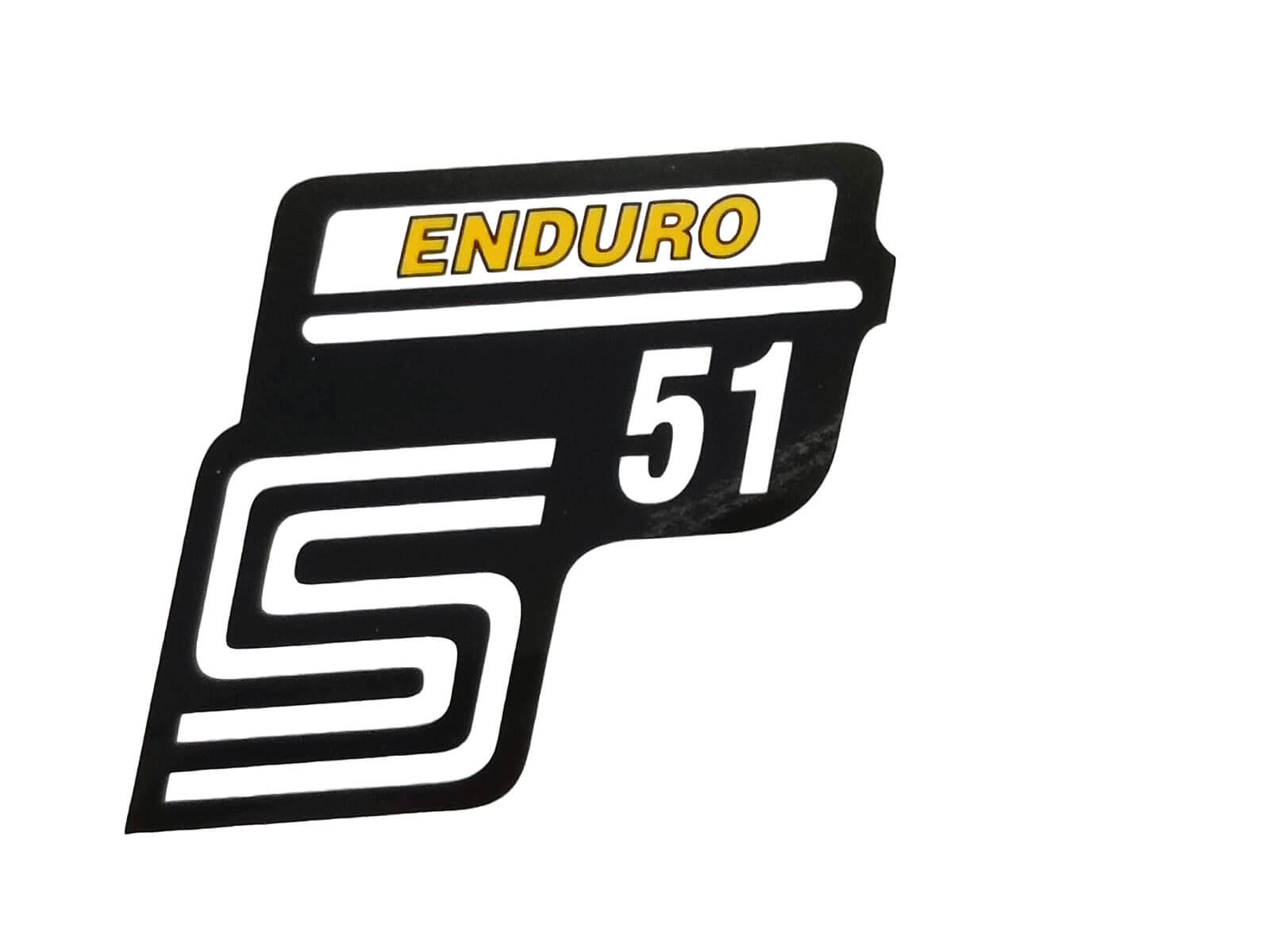 Aufkleber Schriftzug Seitendeckel gelb S51 Enduro