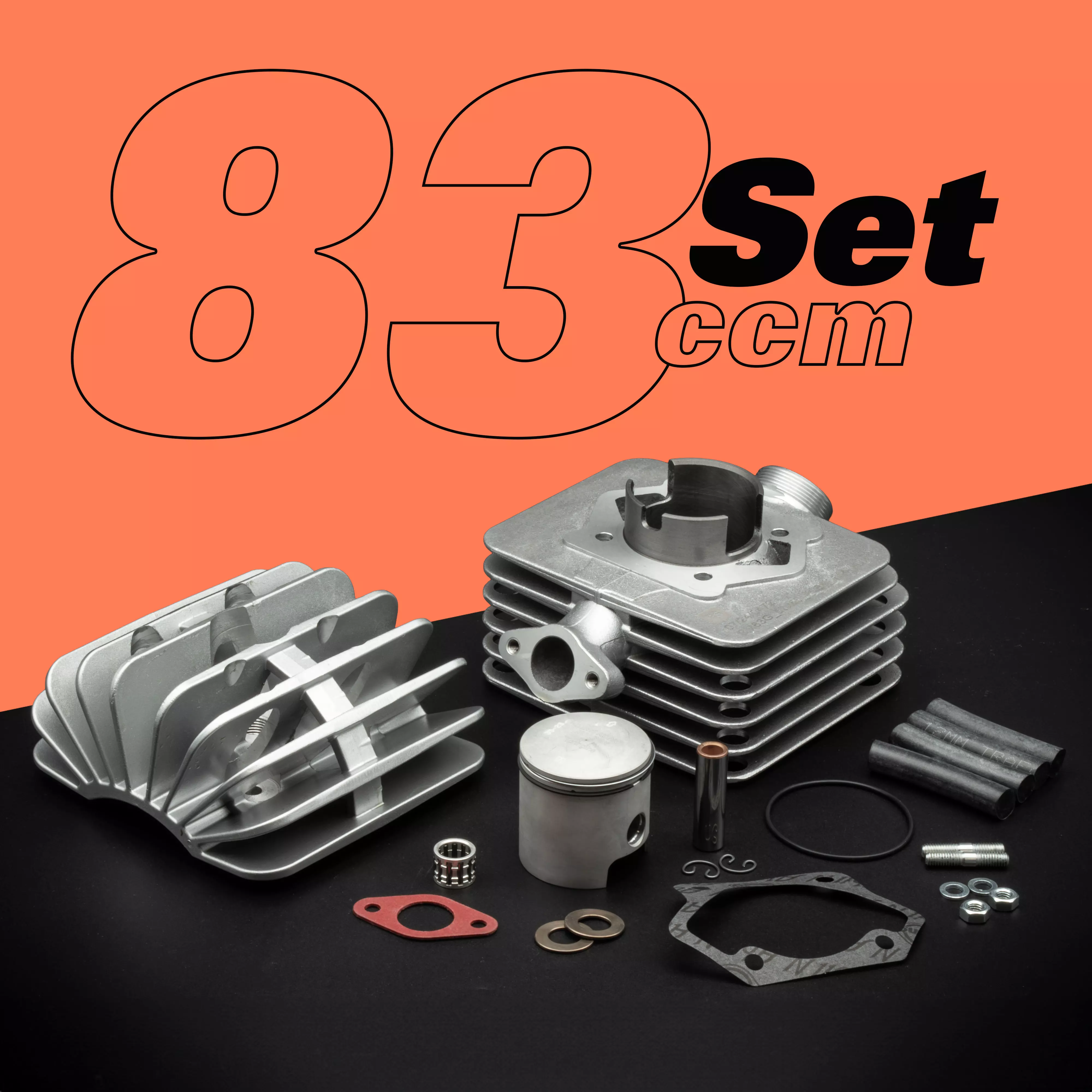 SET Zylinder Basic m. Fächerkopf klein inkl. Kolben SM83G ø 49,00 / 83ccm 