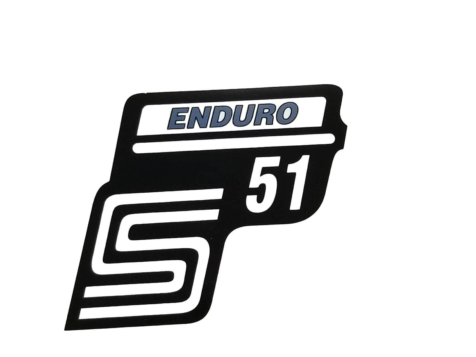 Aufkleber Schriftzug Seitendeckel blau S51 Enduro