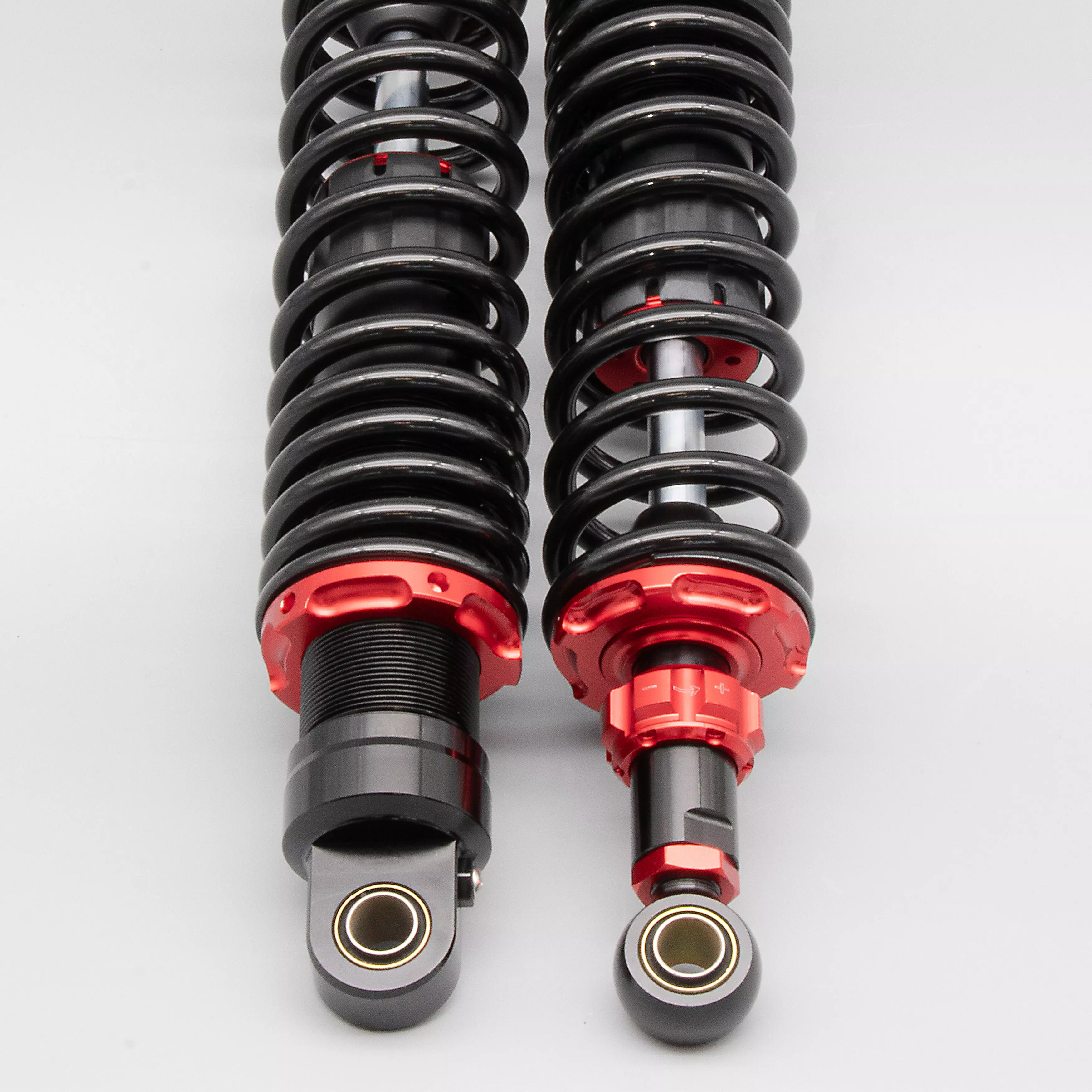 SET Stoßdämpfer Federbein Gasdruck 385mm einstellbar rot