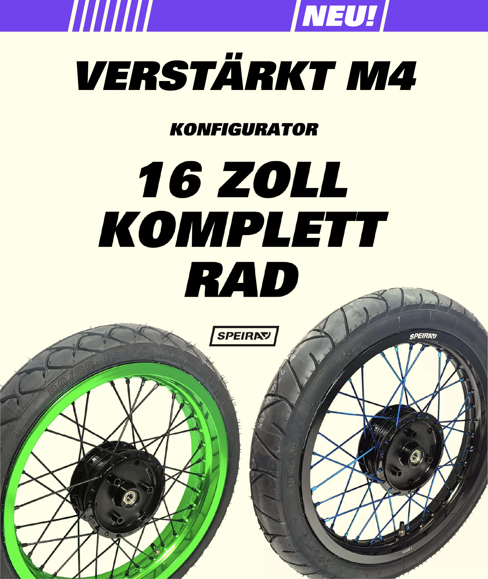 16 Zoll SPEIRAD VERSTÄRKT mit Reifen