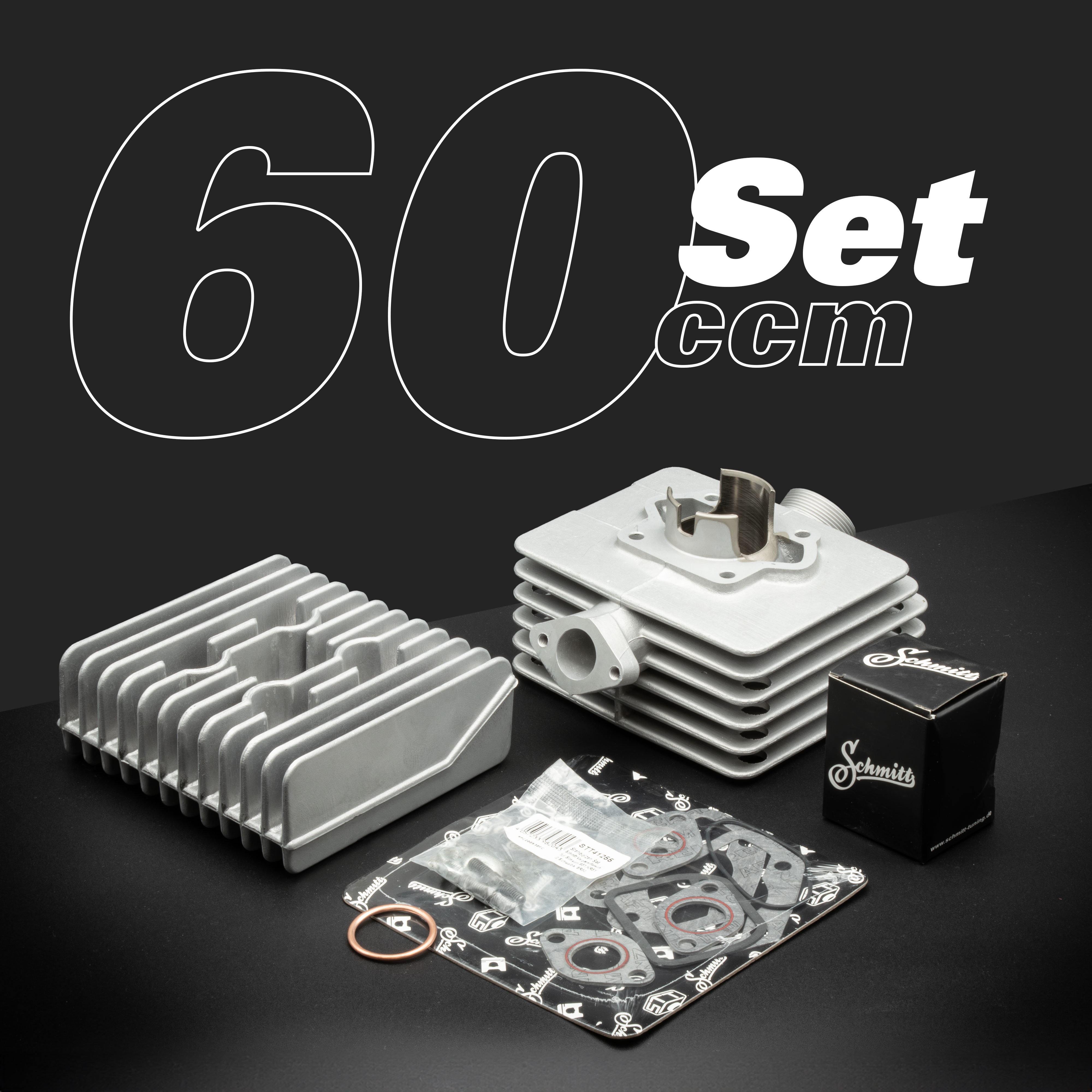 SET SM60N 4-Kanal Nicasil Zylinder inkl. Vertex Kolben