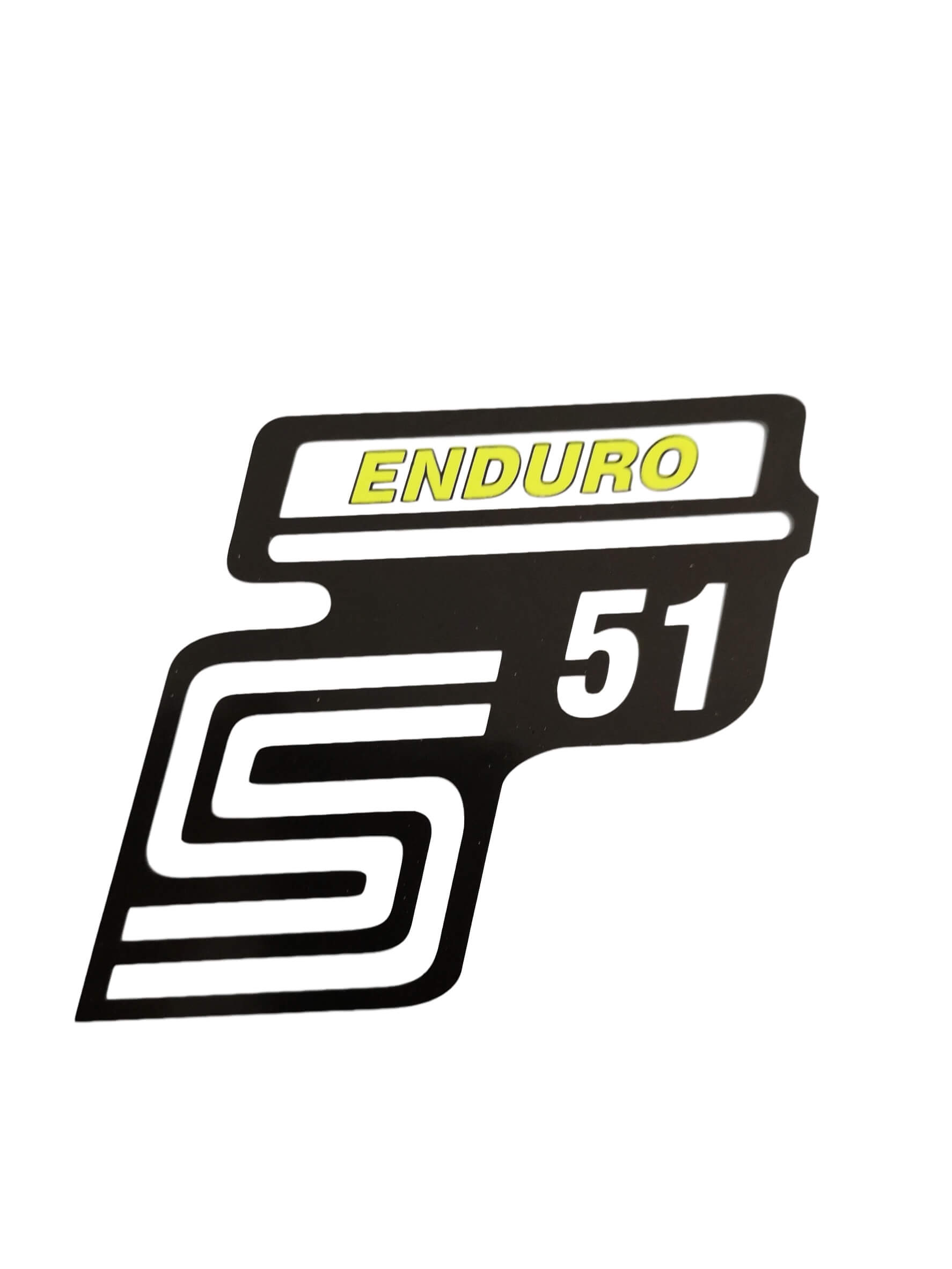 Aufkleber Schriftzug Seitendeckel neongelb S51 Enduro