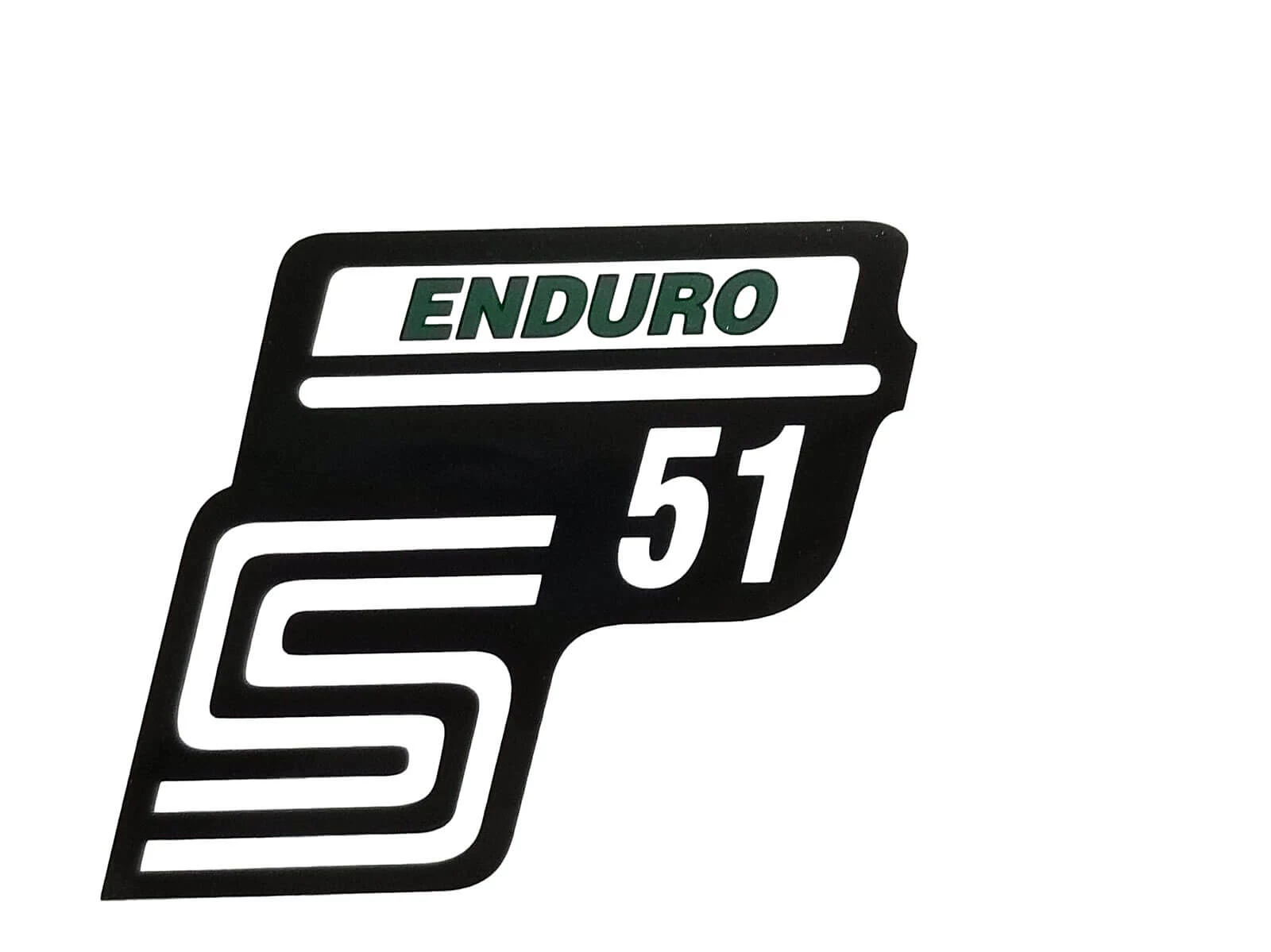 Aufkleber Schriftzug Seitendeckel grün S51 Enduro