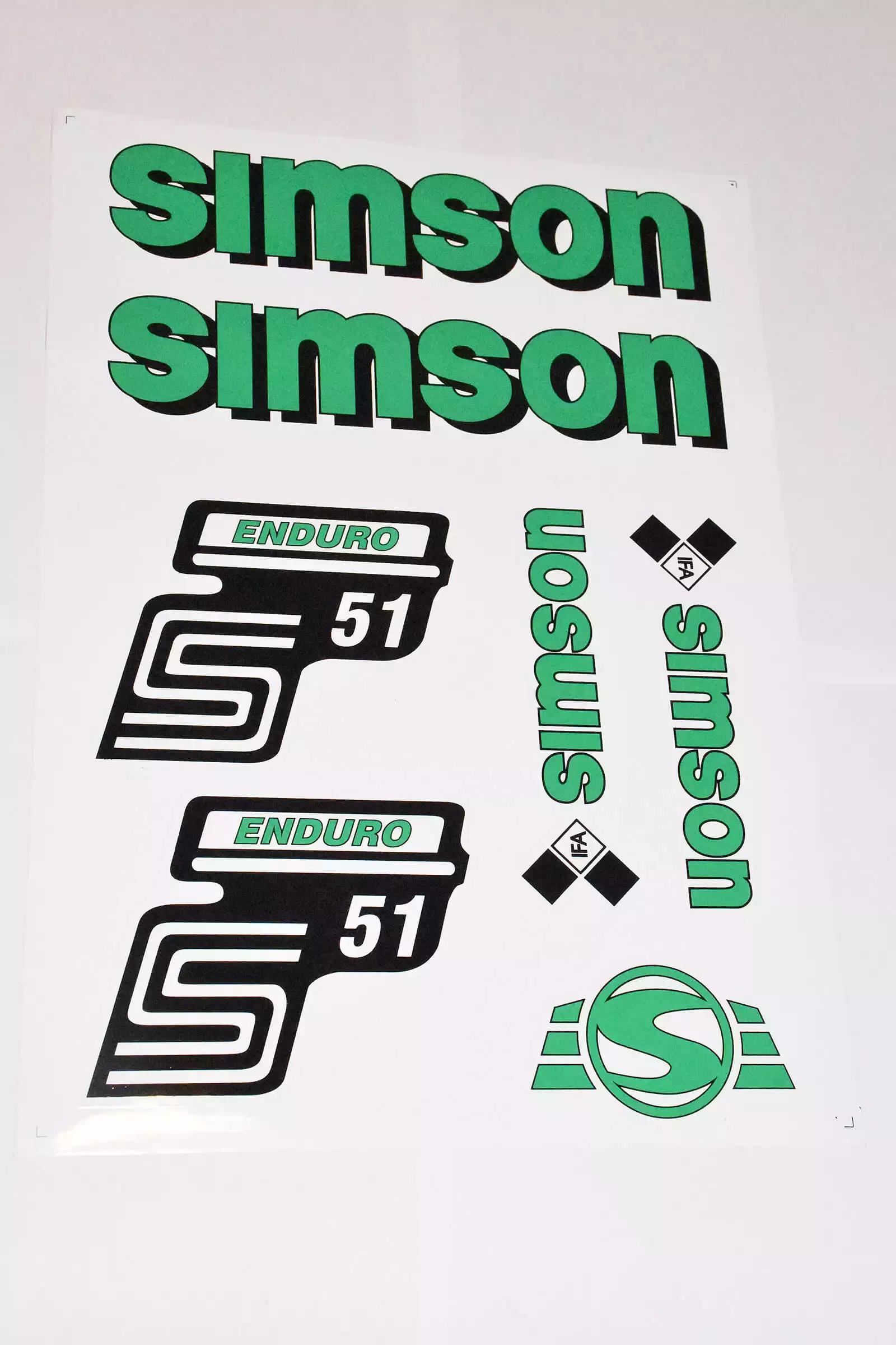 Aufkleber Schriftzug Set grün S51 Enduro