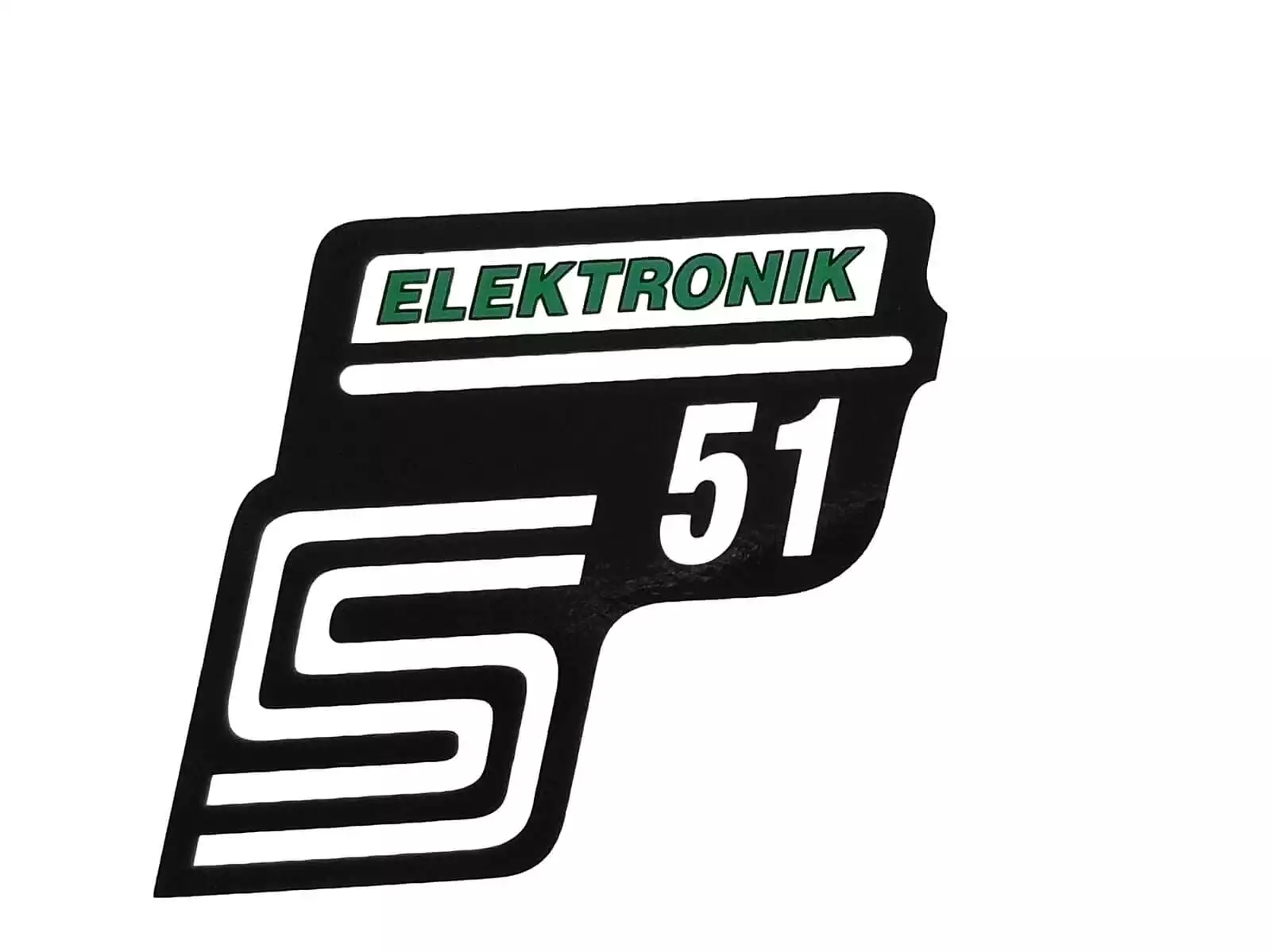Aufkleber Schriftzug Seitendeckel grün S51 Elektronik