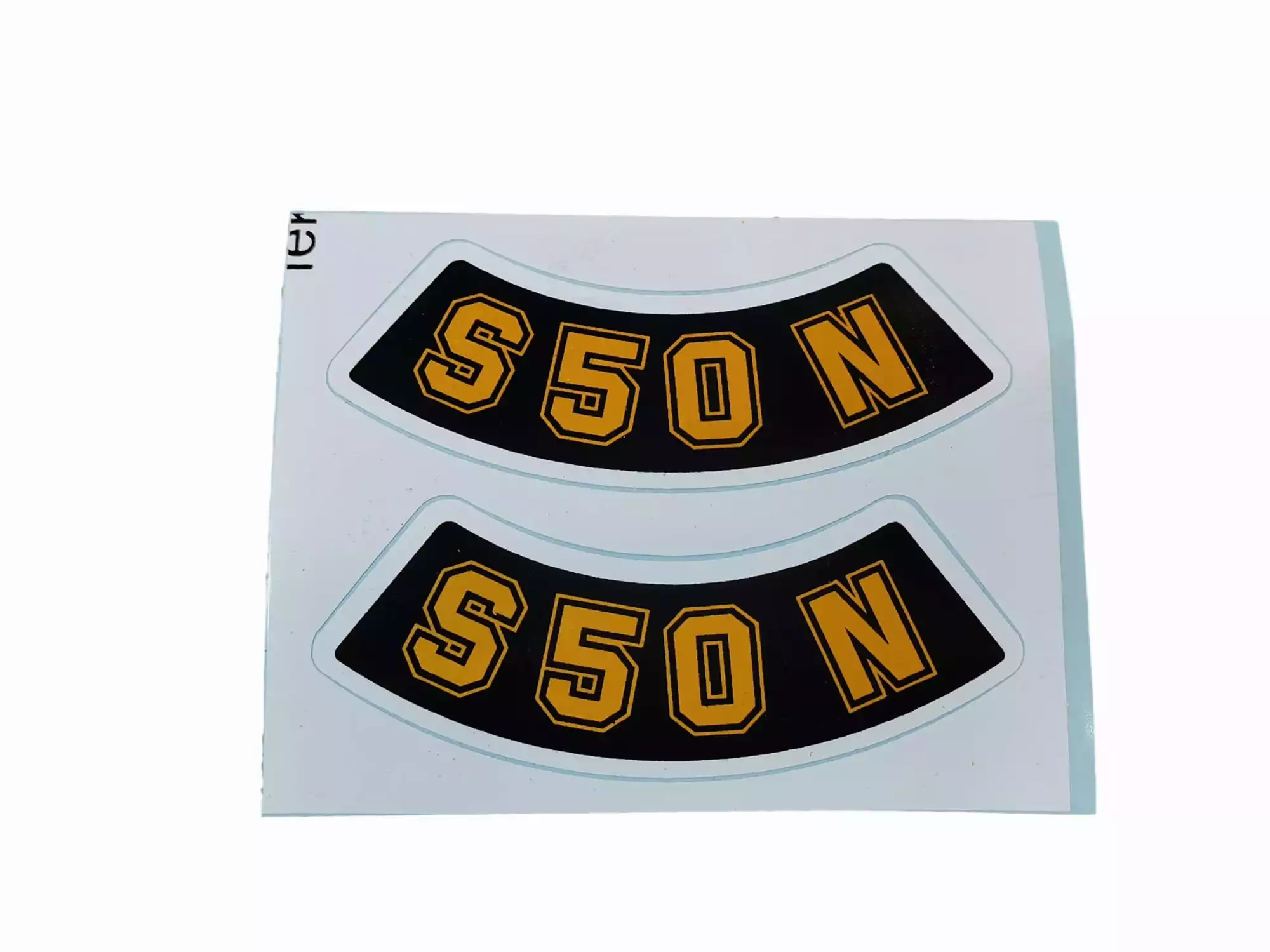 Aufkleber Schriftzug Seitendeckel passt S50N gelb